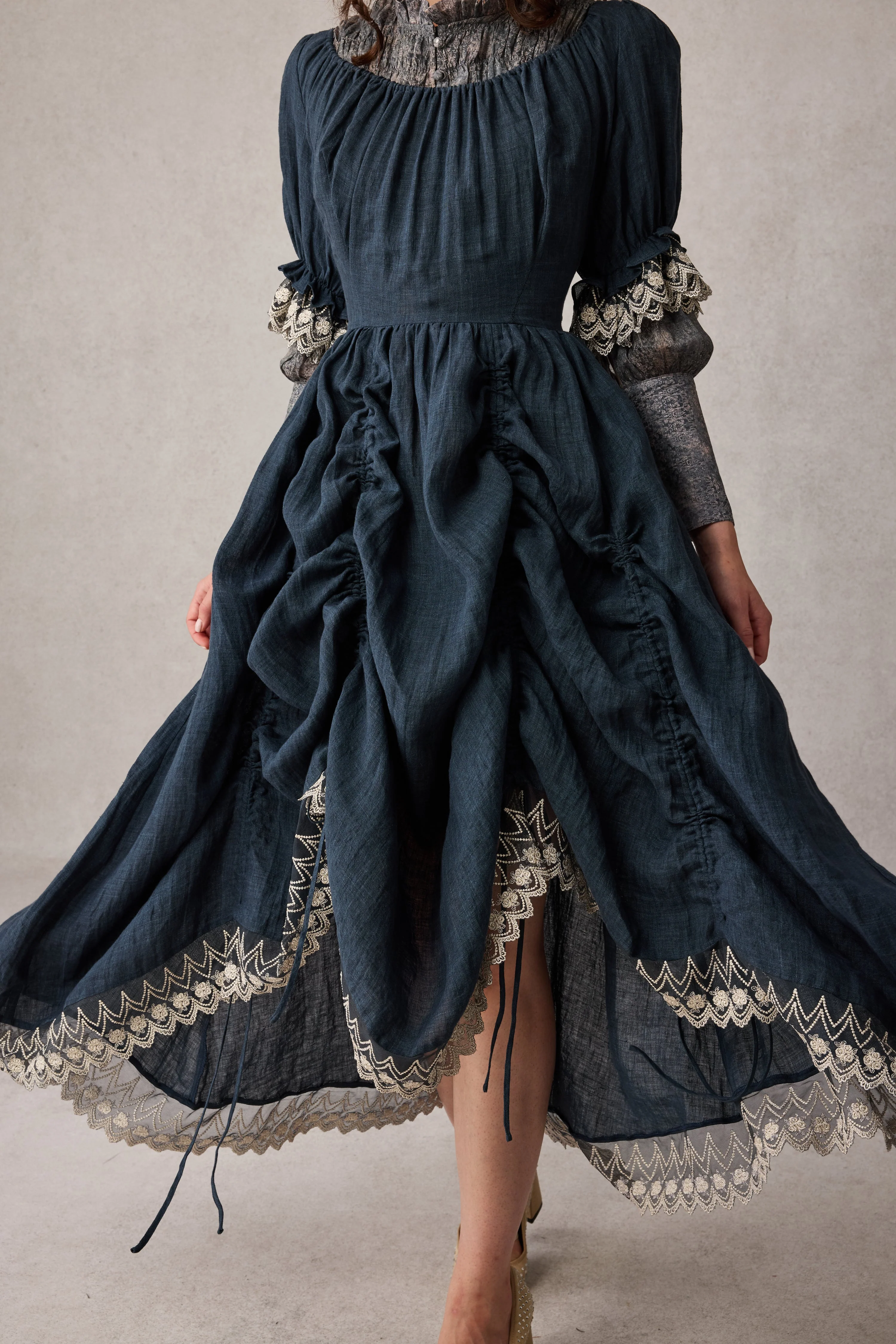 Elowen 27 | Lace Linen dress gown ( 2 way to wear ) - Image 21