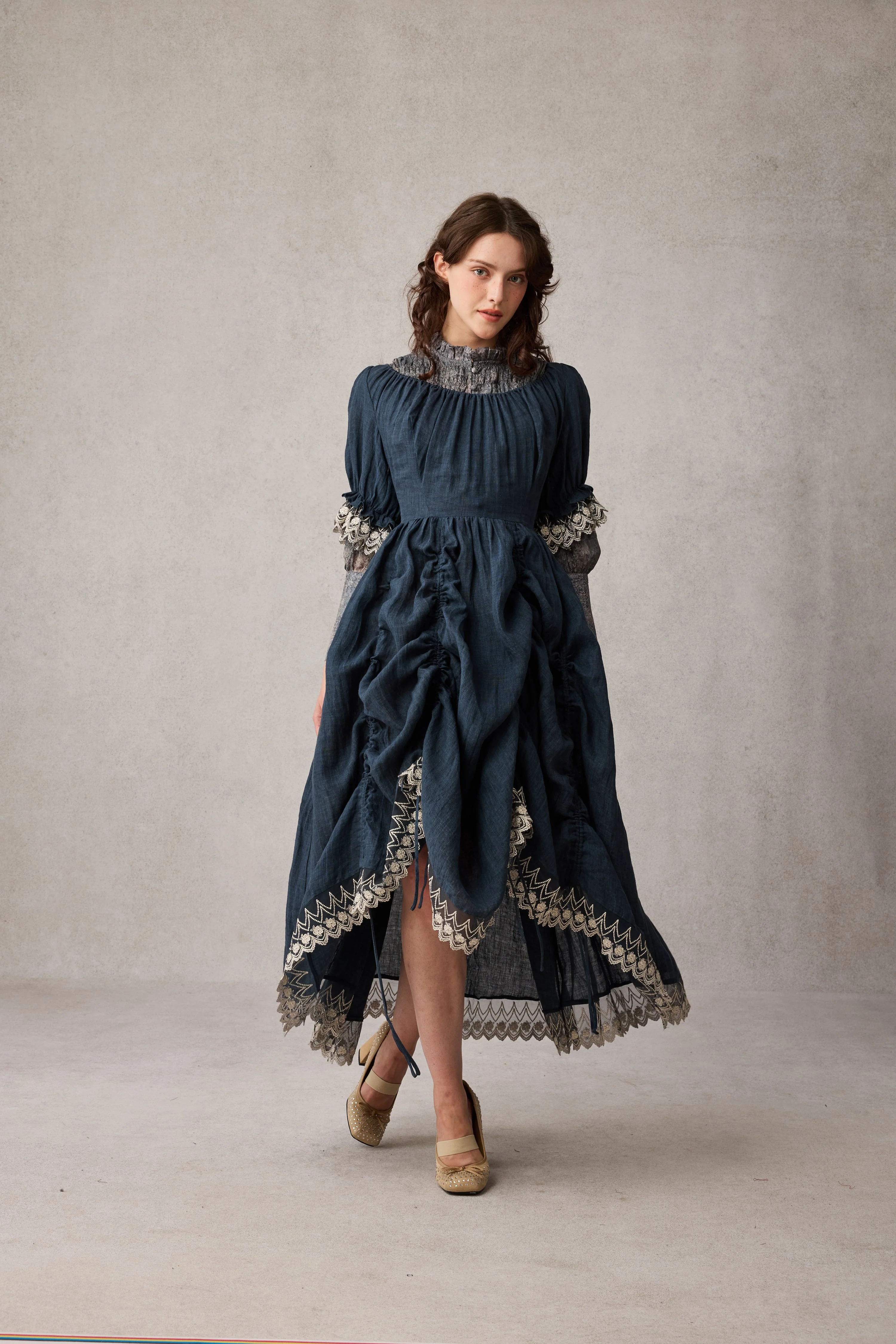 Elowen 27 | Lace Linen dress gown ( 2 way to wear ) - Image 22