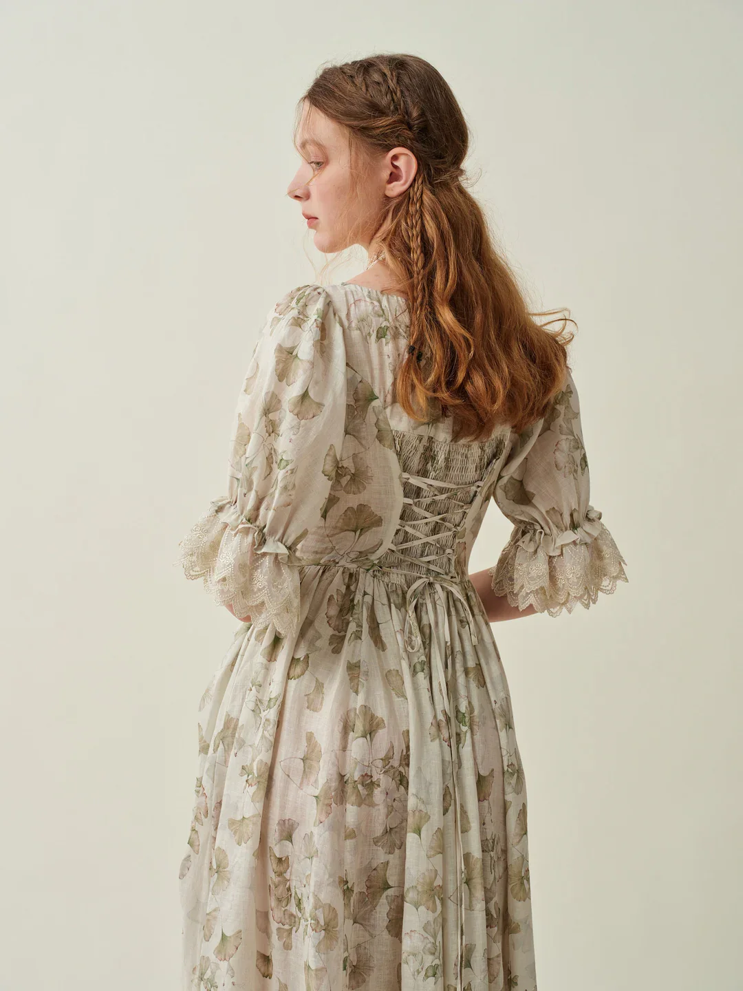 Elowen 27 | Lace Linen dress gown ( 2 way to wear ) - Image 48