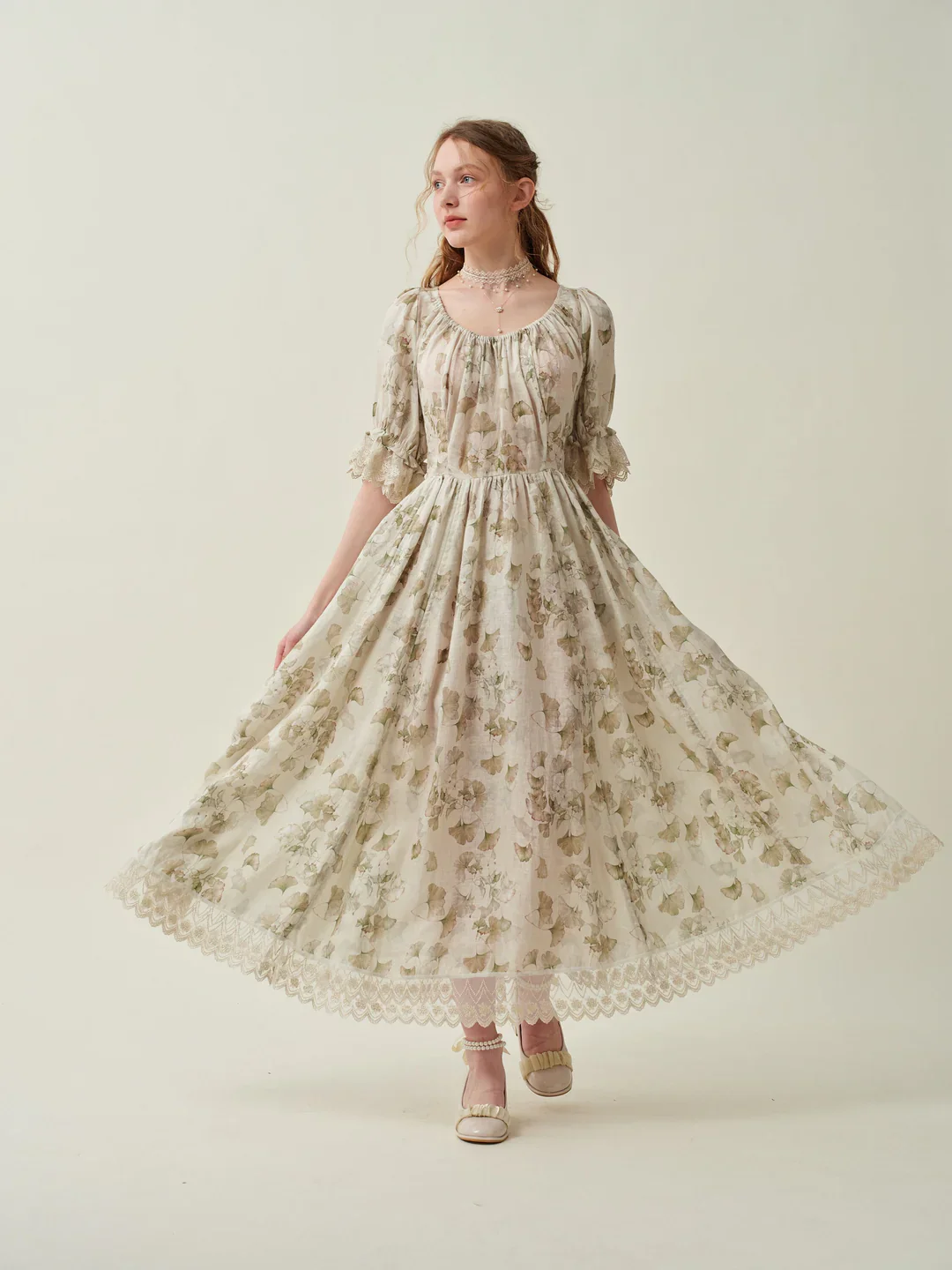 Elowen 27 | Lace Linen dress gown ( 2 way to wear ) - Image 49