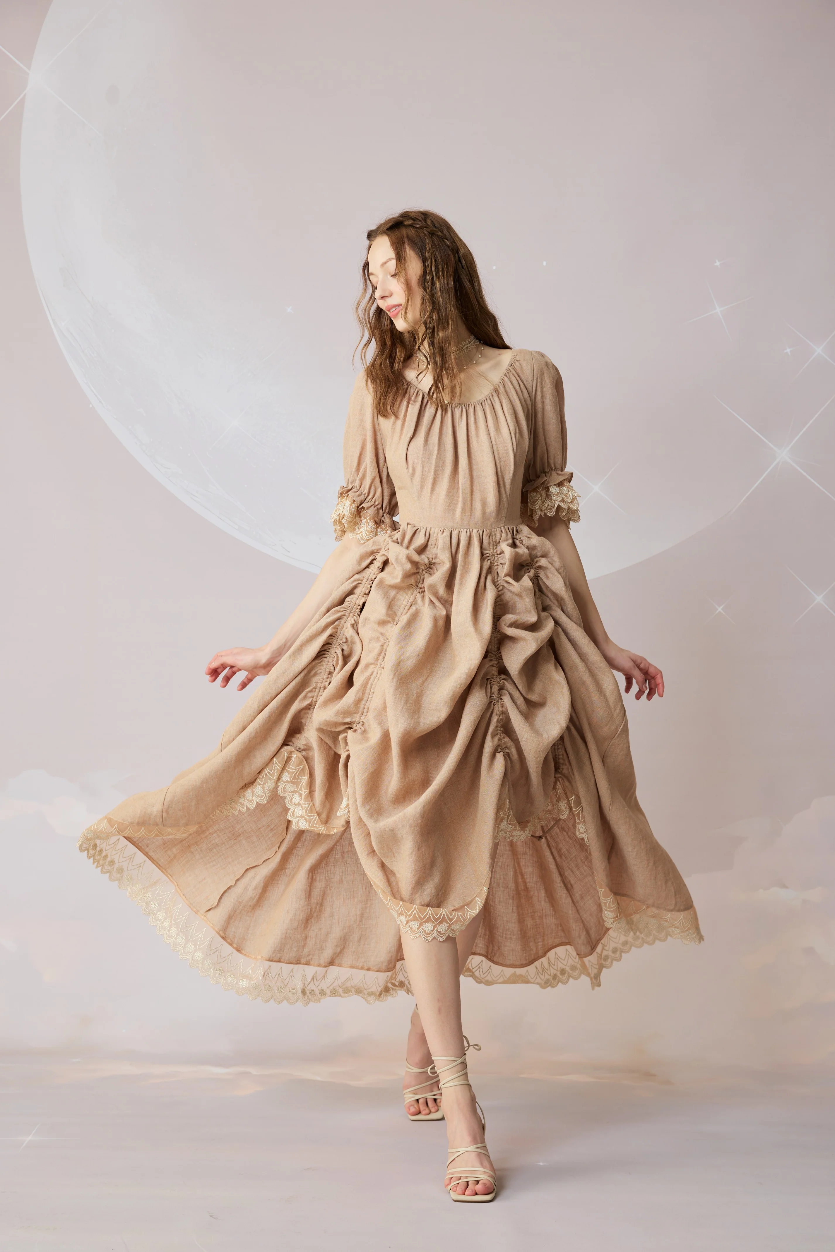 Elowen 27 | Lace Linen dress gown ( 2 way to wear ) - Image 47