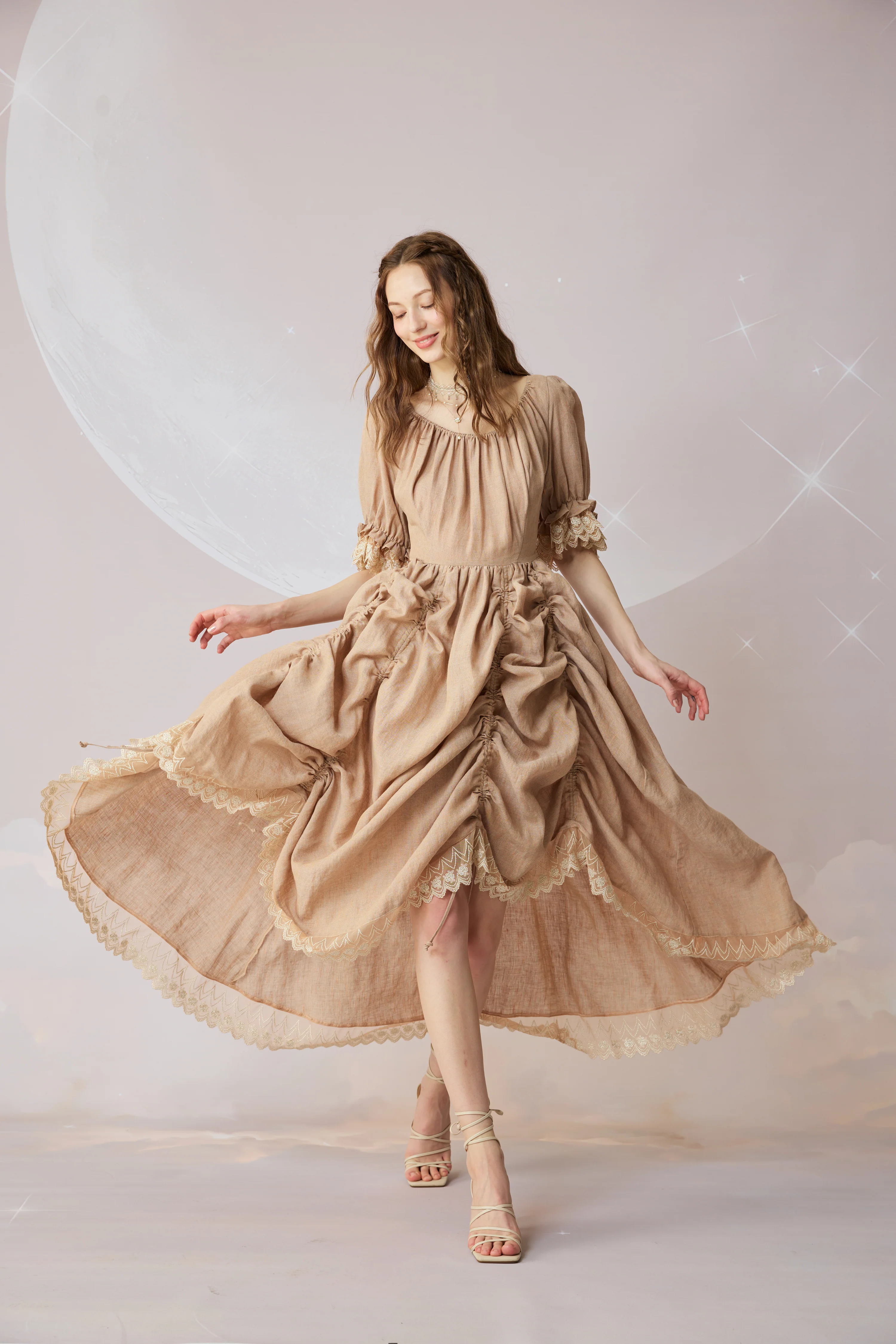 Elowen 27 | Lace Linen dress gown ( 2 way to wear ) - Image 45