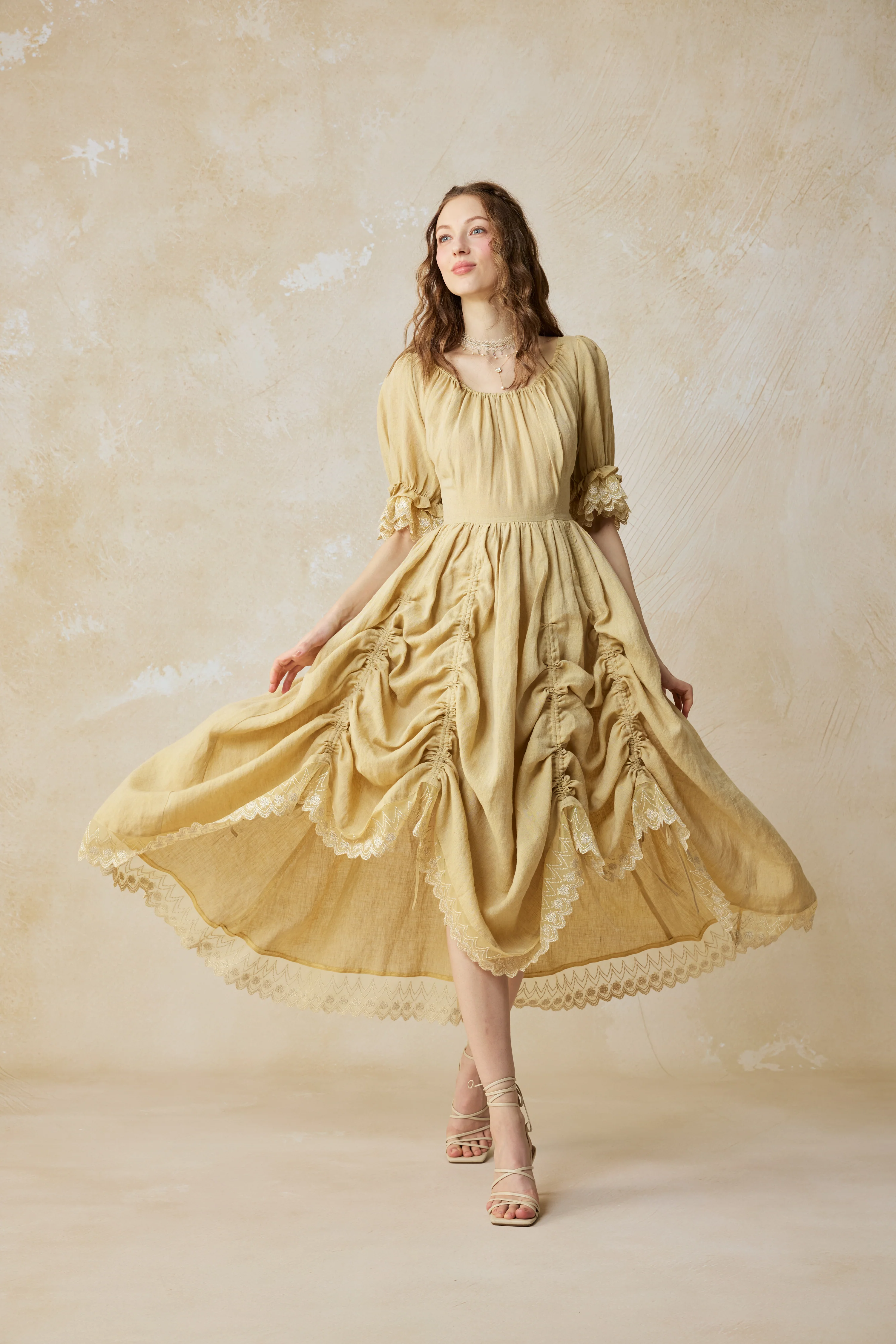 Elowen 27 | Lace Linen dress gown ( 2 way to wear ) - Image 41