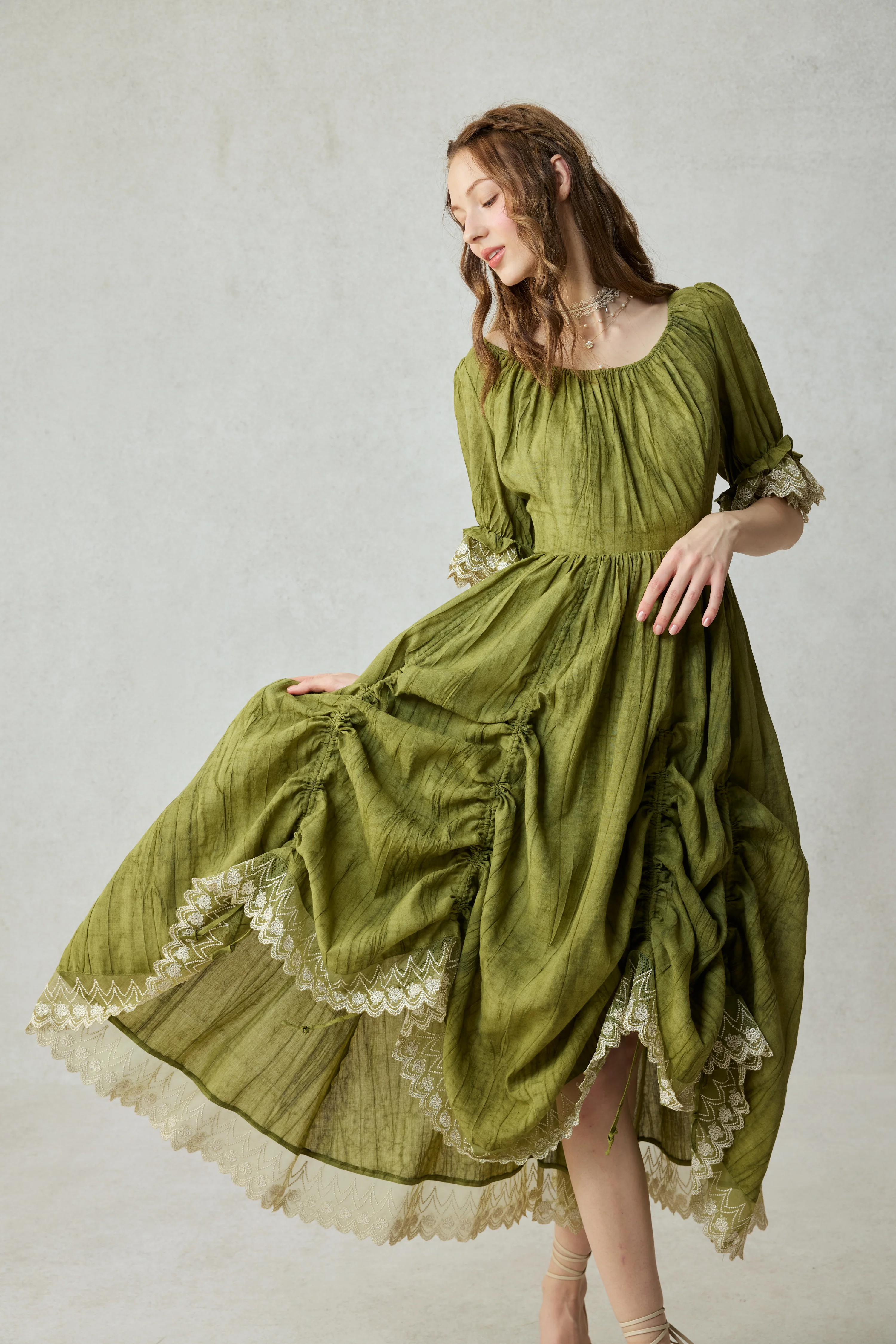 Elowen 27 | Lace Linen dress gown ( 2 way to wear ) - Image 5