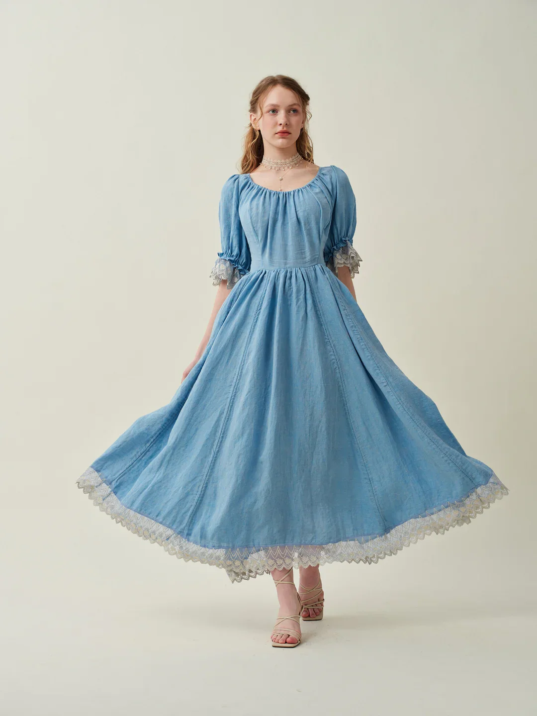 Elowen 27 | Lace Linen dress gown ( 2 way to wear ) - Image 46