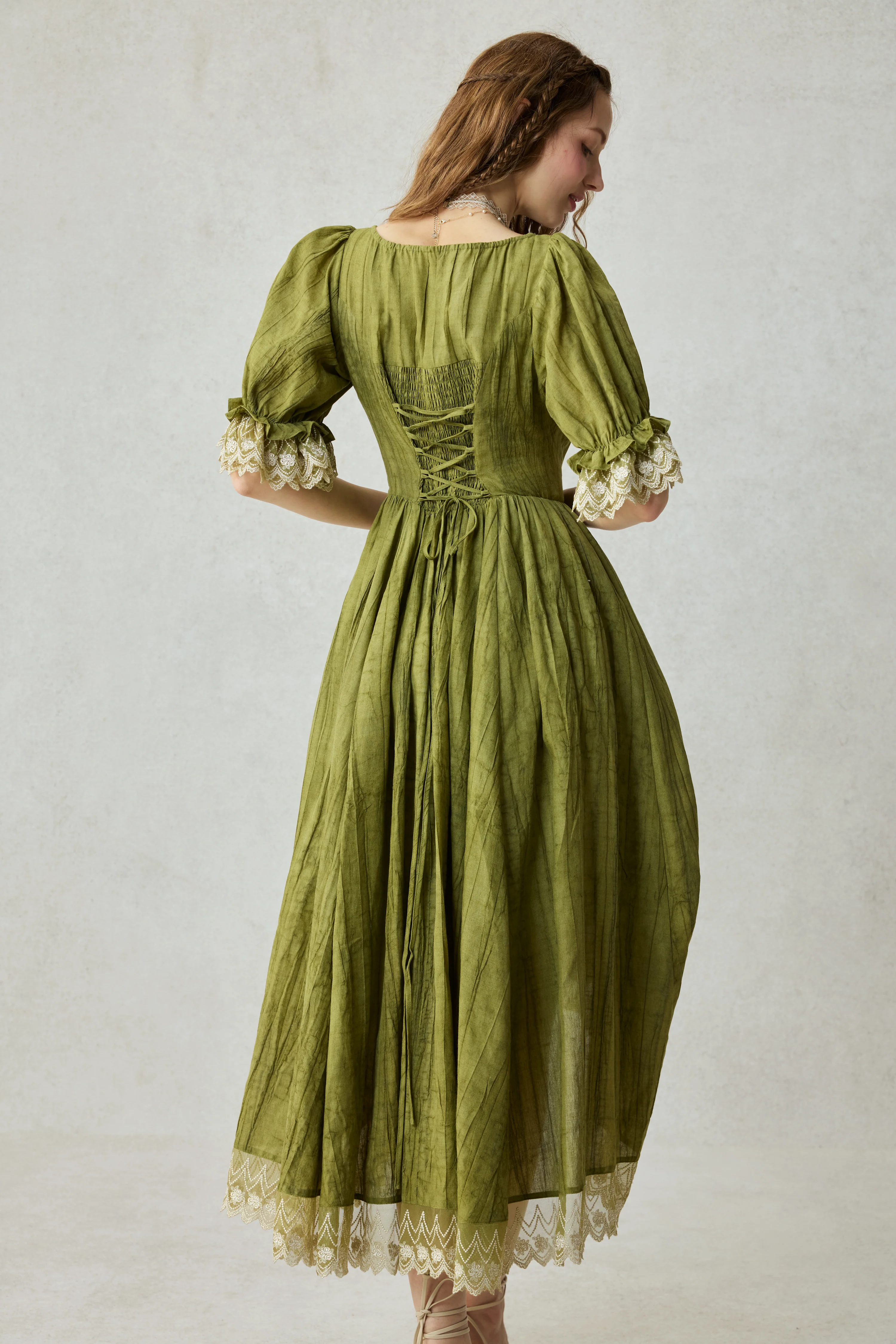 Elowen 27 | Lace Linen dress gown ( 2 way to wear ) - Image 6