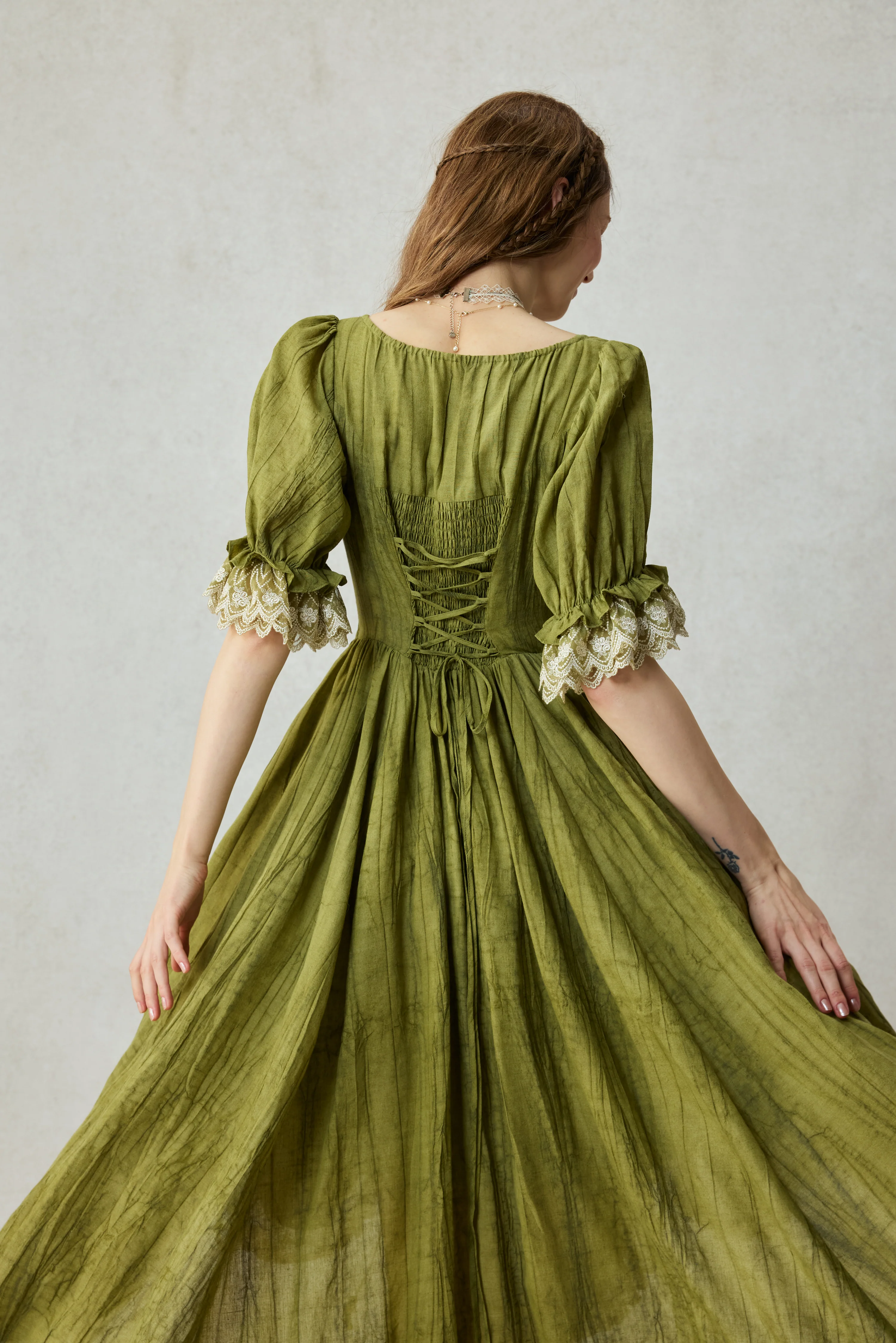 Elowen 27 | Lace Linen dress gown ( 2 way to wear ) - Image 7