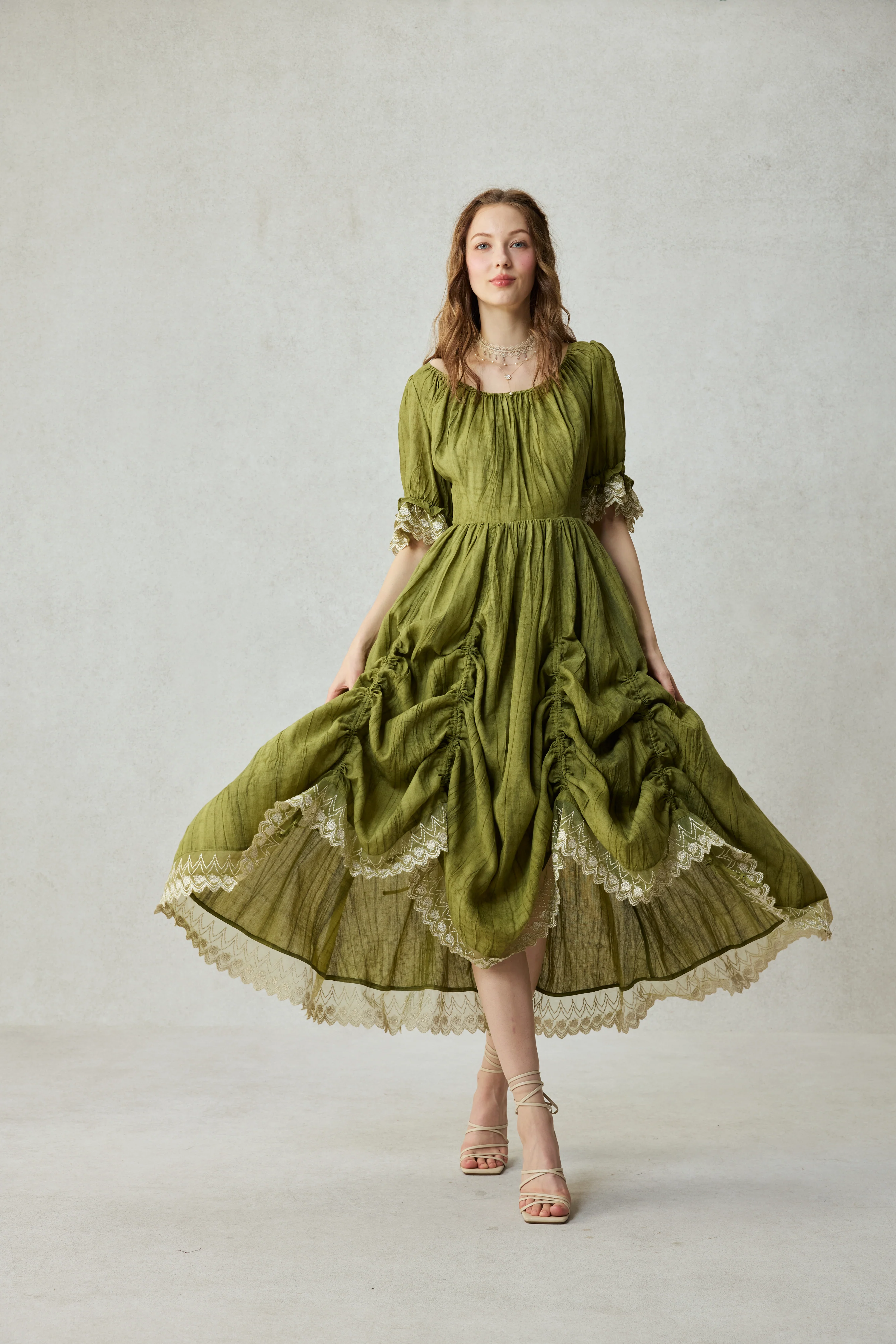 Elowen 27 | Lace Linen dress gown ( 2 way to wear ) - Image 8