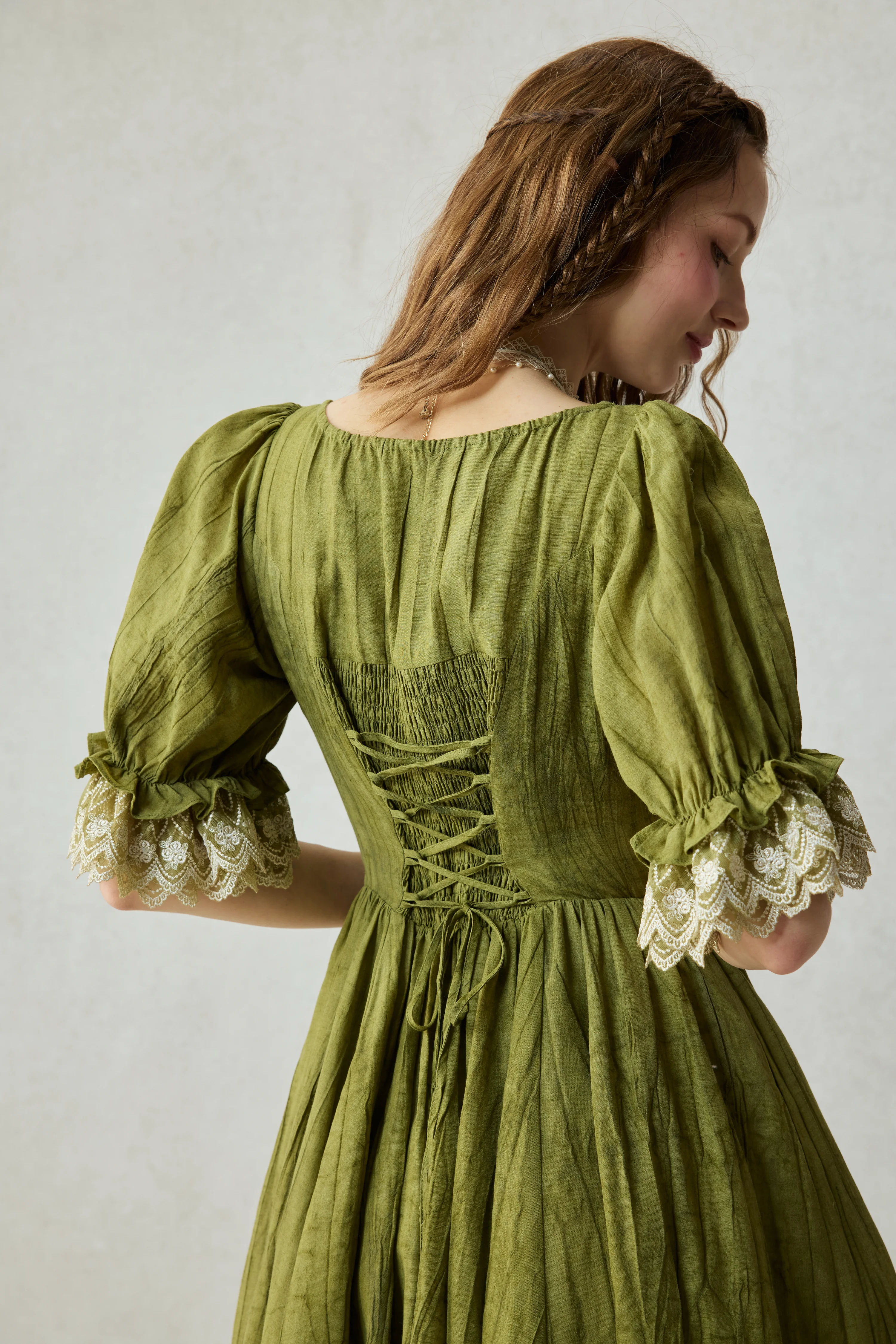 Elowen 27 | Lace Linen dress gown ( 2 way to wear ) - Image 9