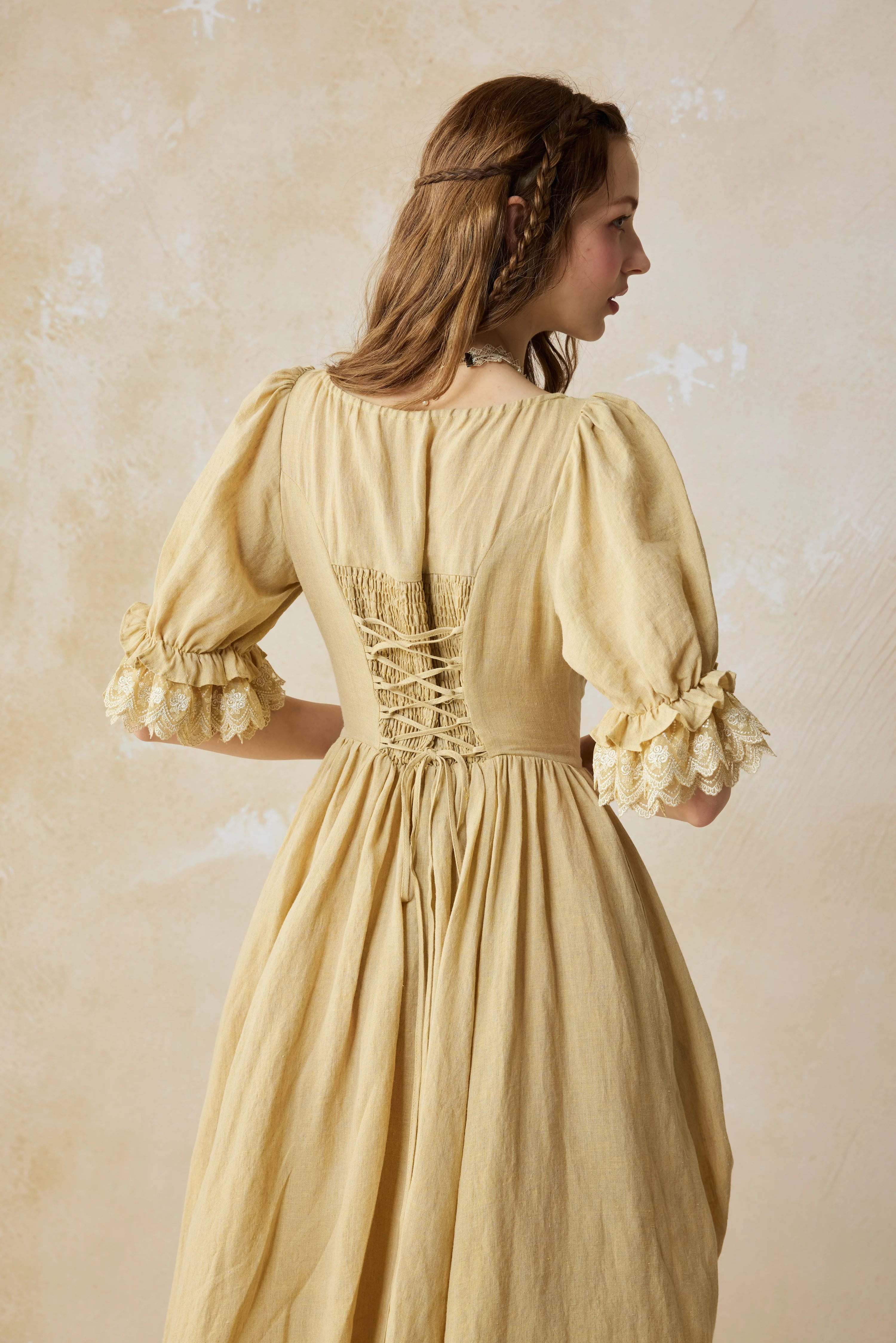 Elowen 27 | Lace Linen dress gown ( 2 way to wear ) - Image 8