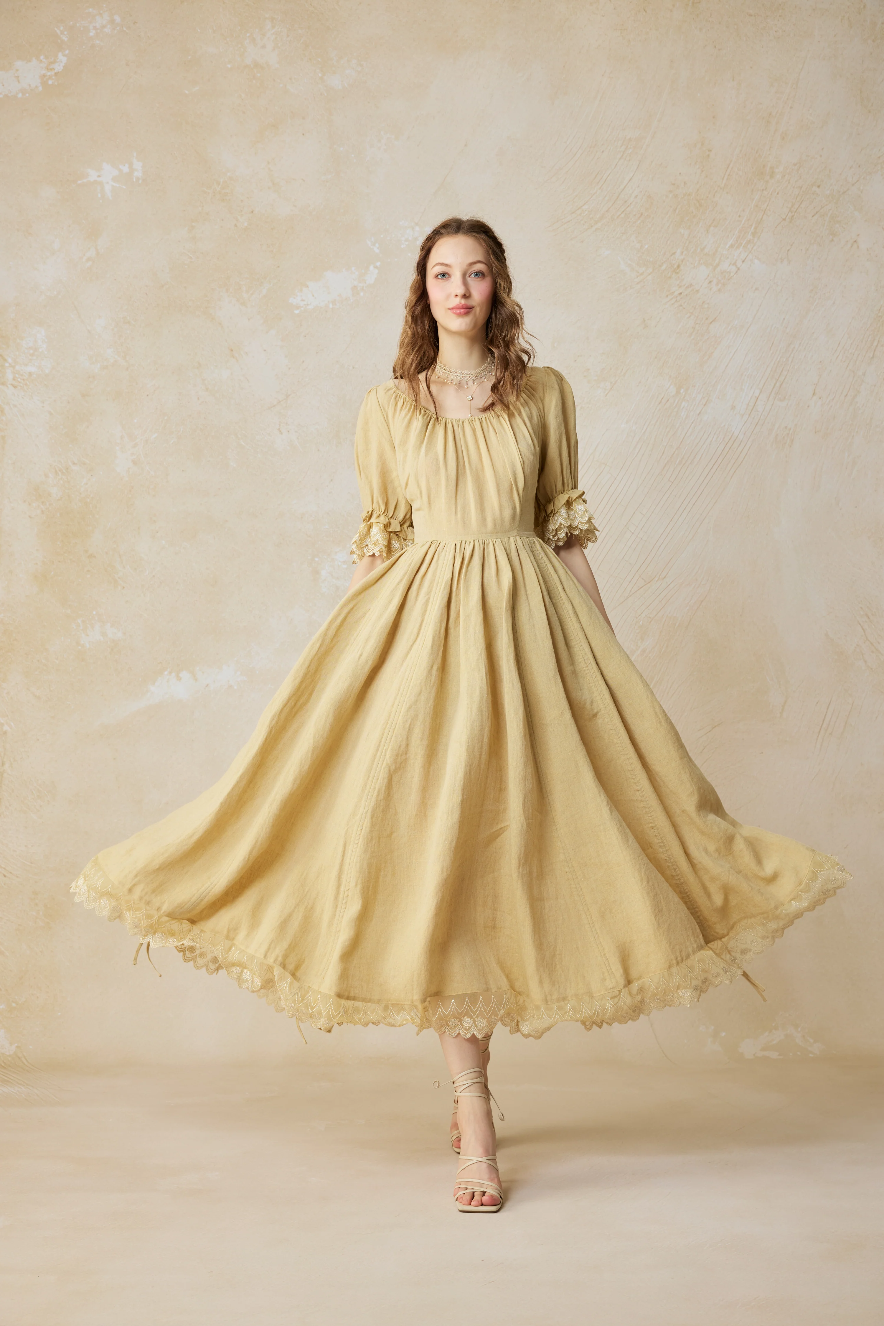 Elowen 27 | Lace Linen dress gown ( 2 way to wear ) - Image 12