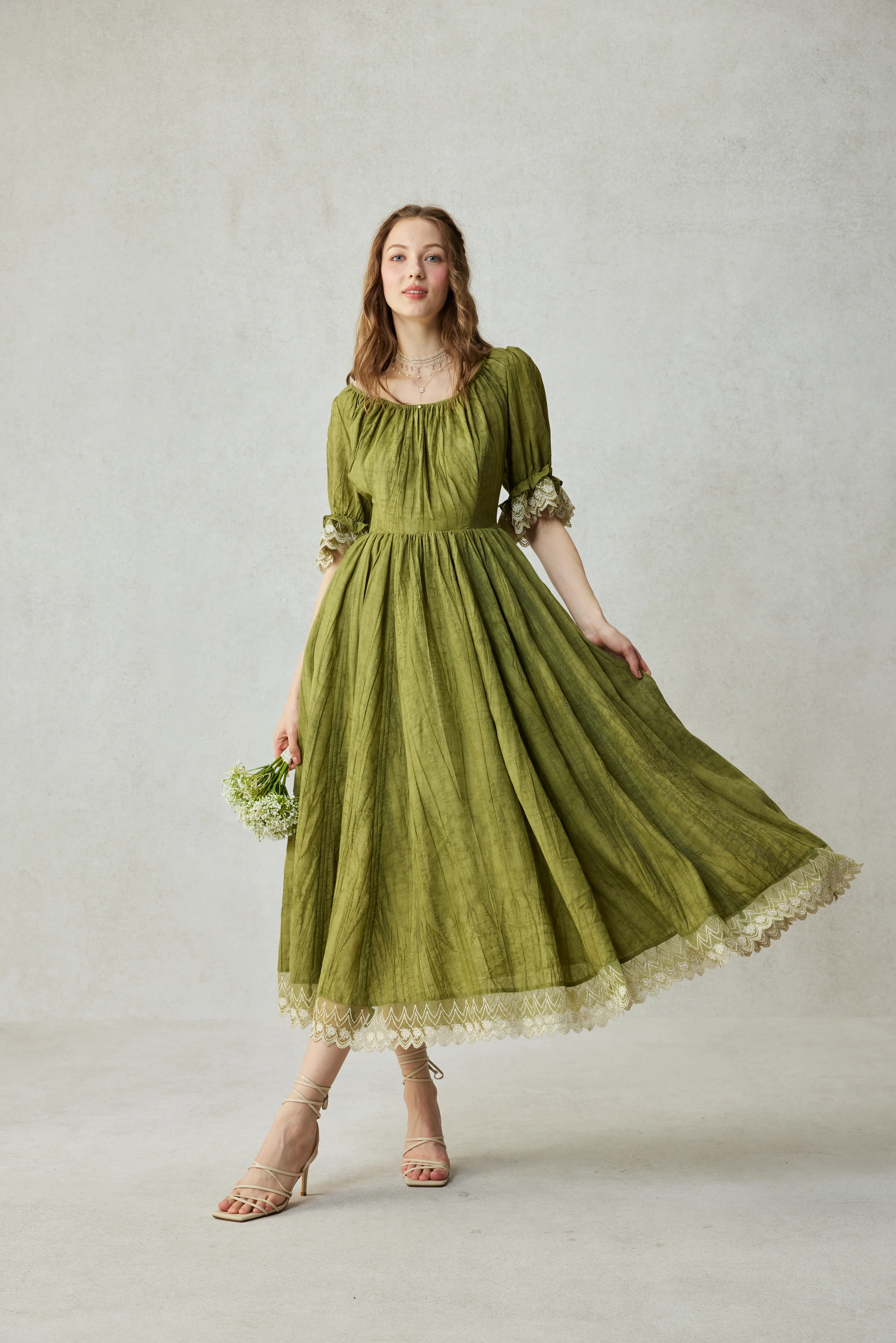 Elowen 27 | Lace Linen dress gown ( 2 way to wear ) - Image 4