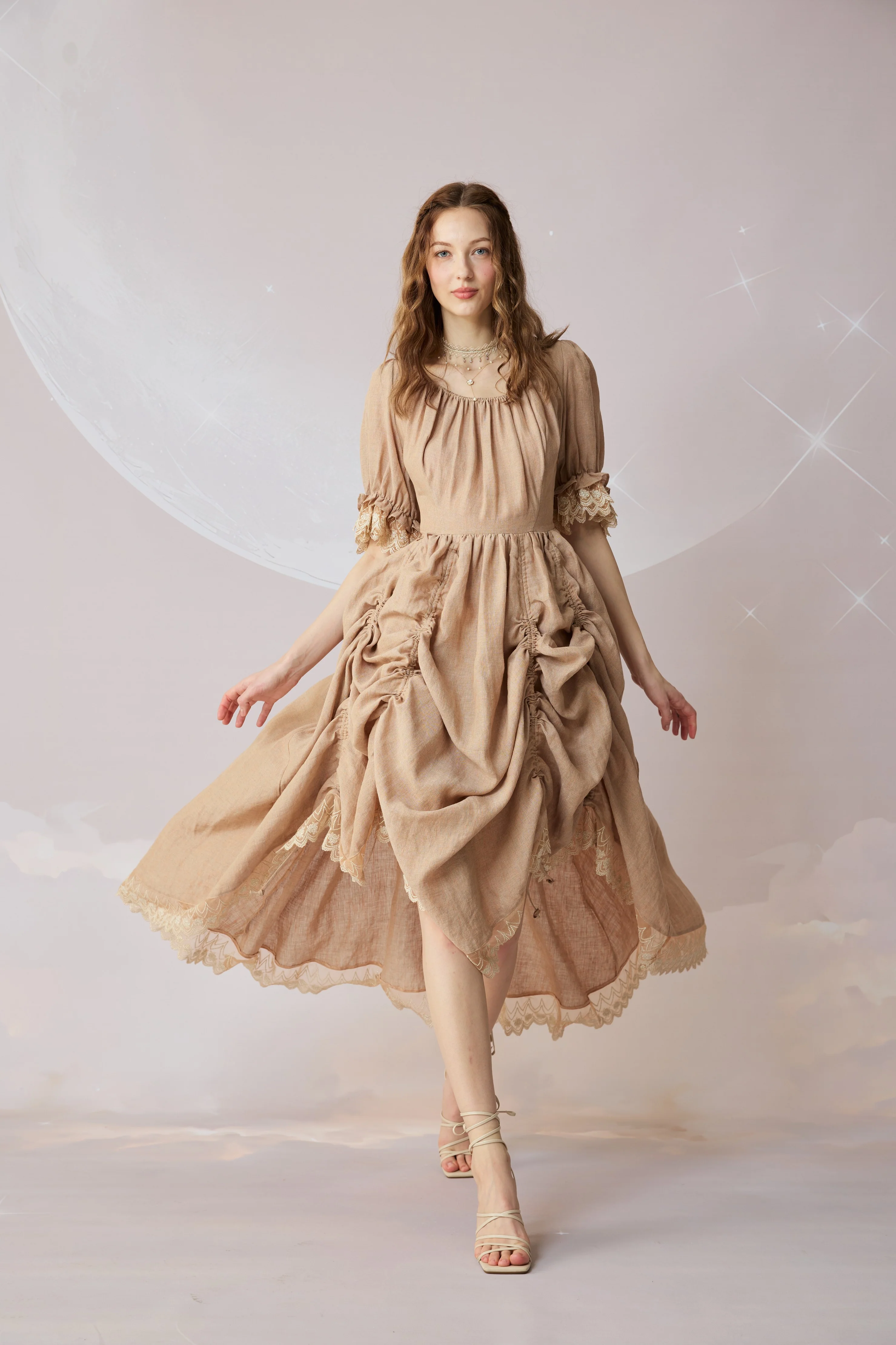 Elowen 27 | Lace Linen dress gown ( 2 way to wear ) - Image 3