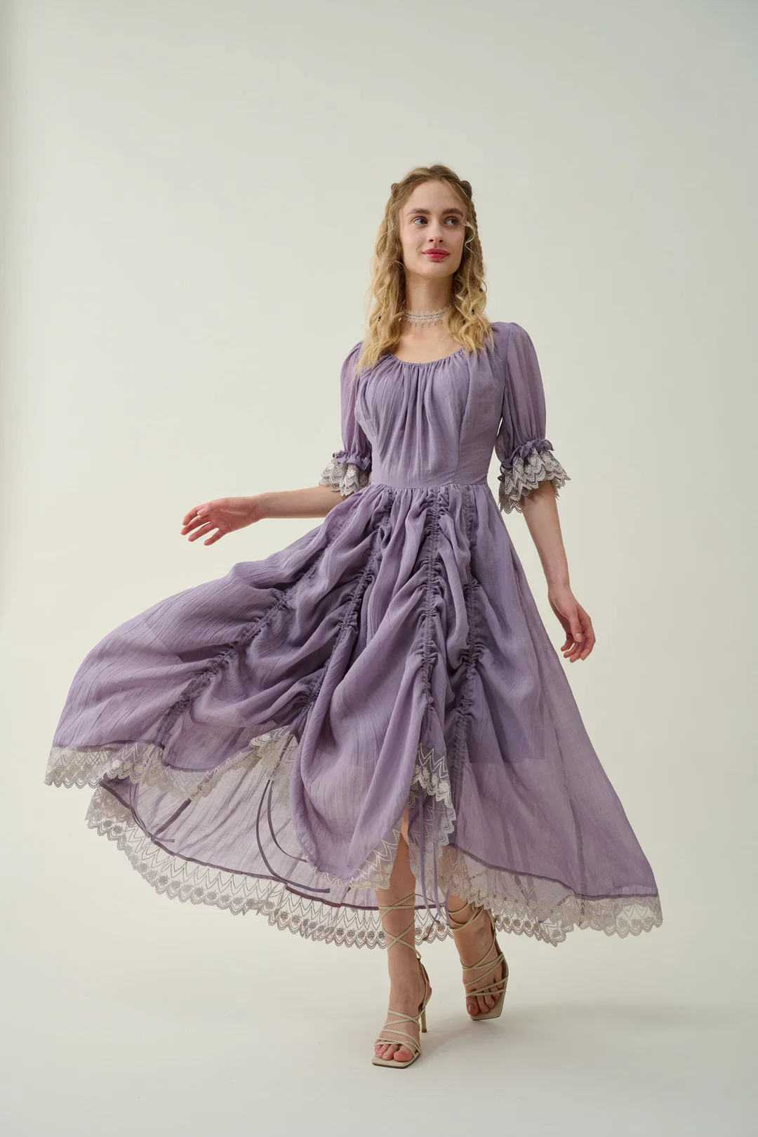 Elowen 27 | Lace Linen dress gown ( 2 way to wear ) - Image 40