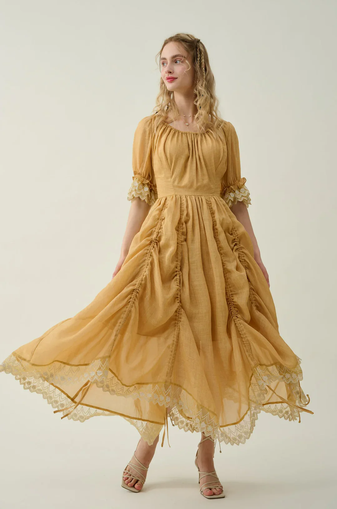 Elowen 27 | Lace Linen dress gown ( 2 way to wear ) - Image 30