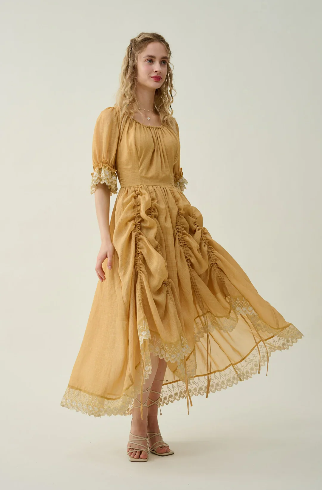 Elowen 27 | Lace Linen dress gown ( 2 way to wear ) - Image 31