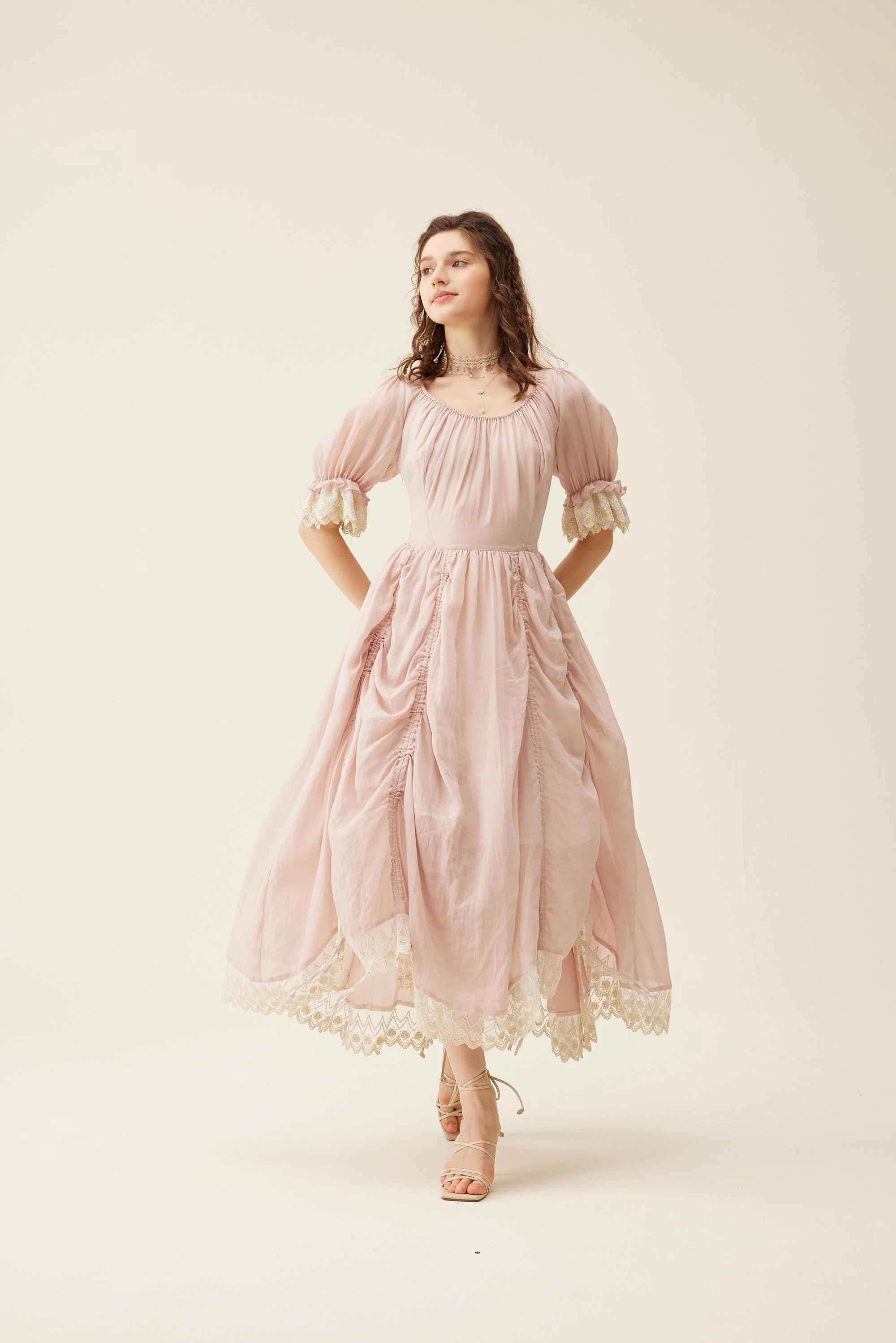 Elowen 27 | Lace Linen dress gown ( 2 way to wear ) - Image 25