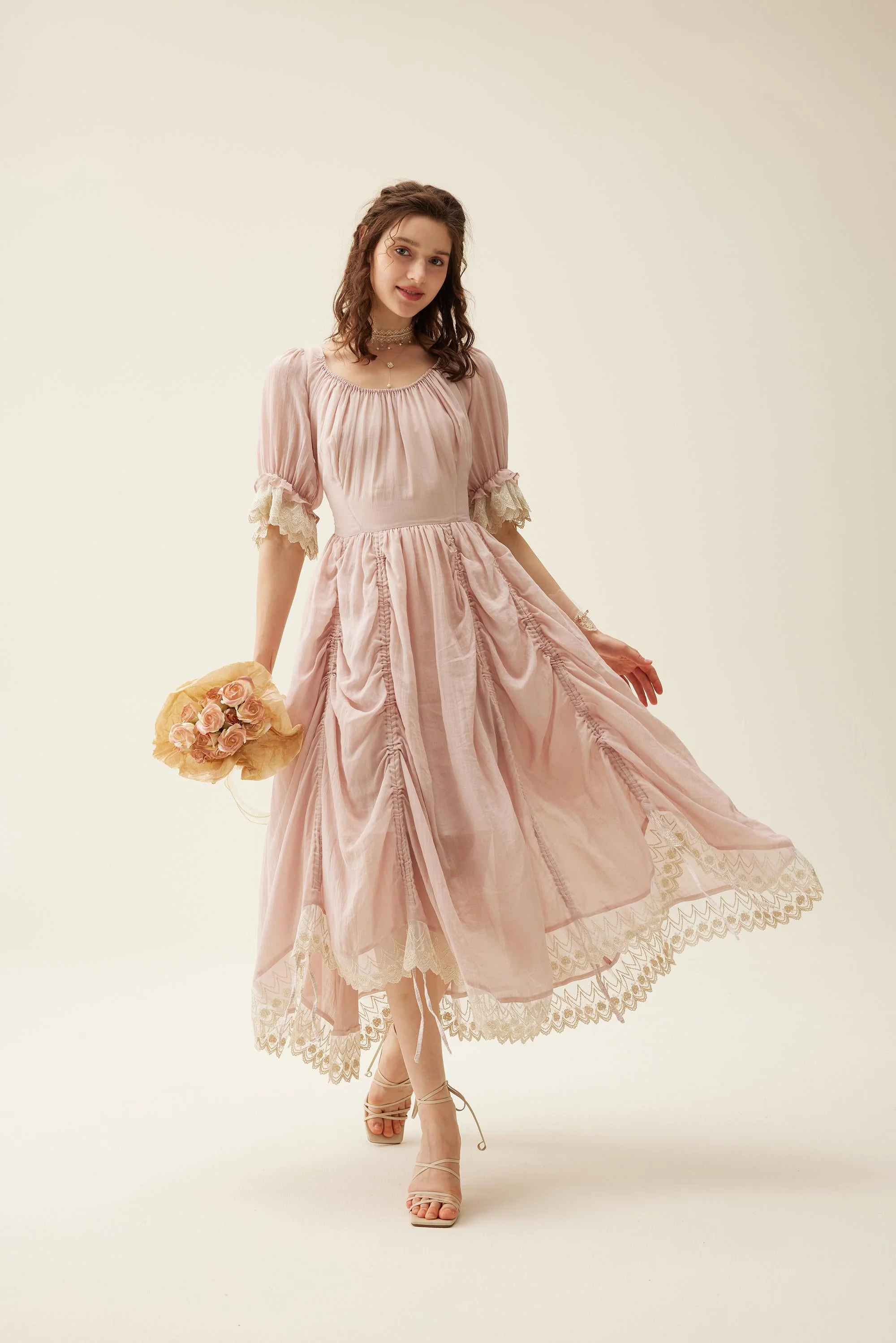 Elowen 27 | Lace Linen dress gown ( 2 way to wear ) - Image 26