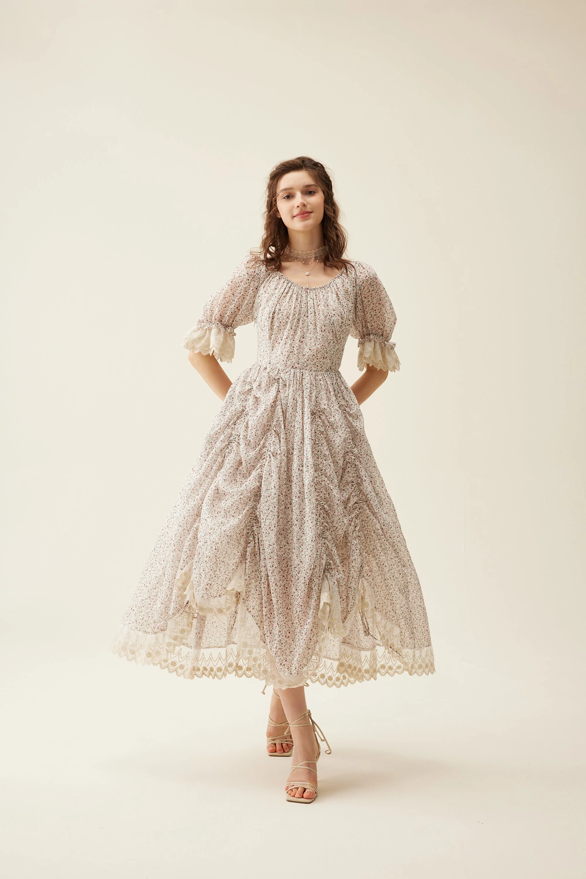 Elowen 27 | Lace Linen dress gown ( 2 way to wear ) - Image 28