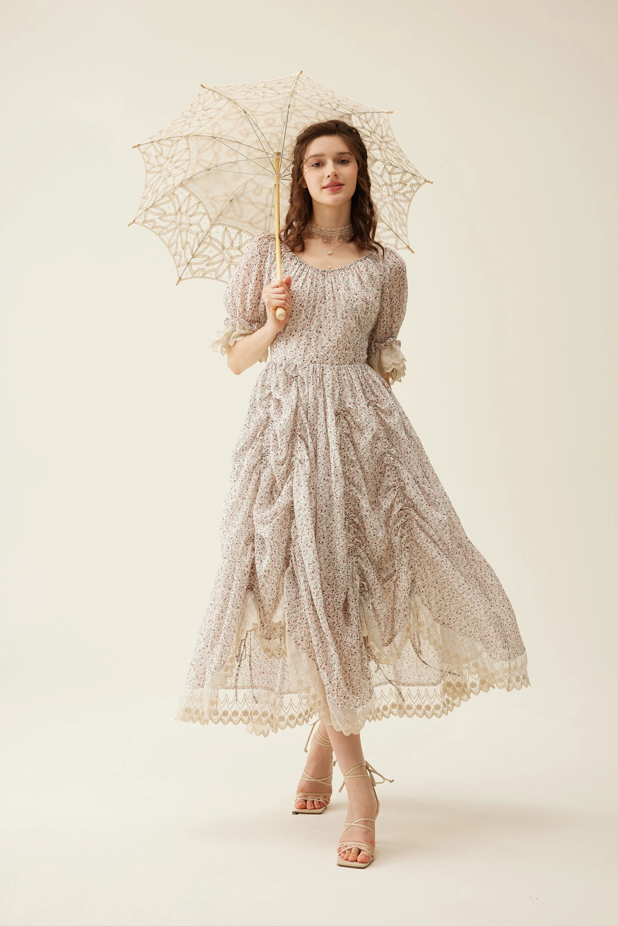 Elowen 27 | Lace Linen dress gown ( 2 way to wear ) - Image 29