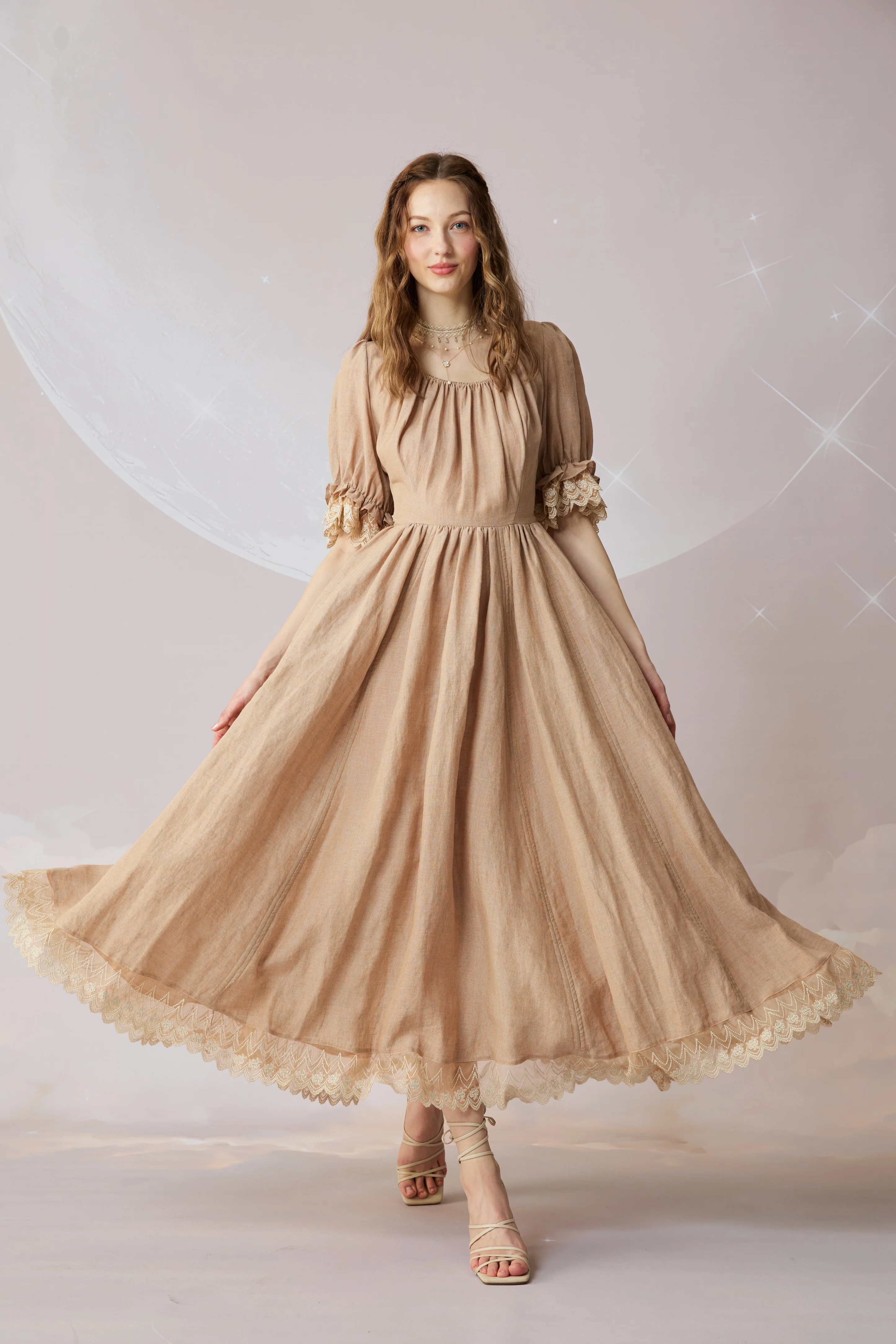 Elowen 27 | Lace Linen dress gown ( 2 way to wear ) - Image 5