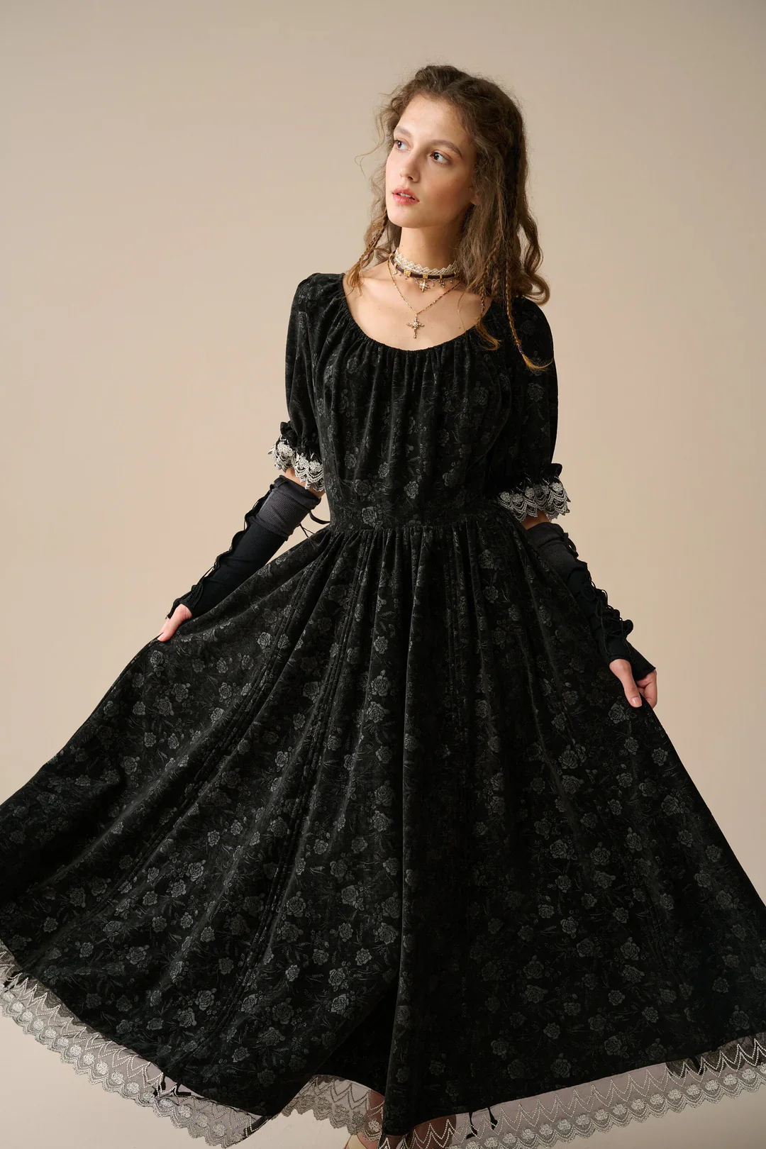 Elowen 27 | Lace Linen dress gown ( 2 way to wear ) - Image 51
