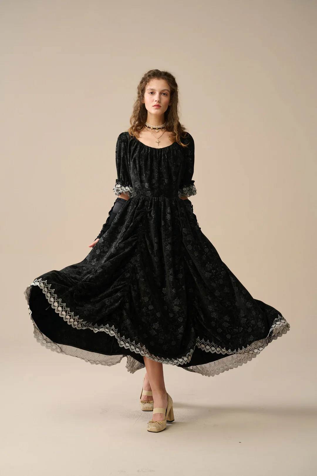 Elowen 27 | Lace Linen dress gown ( 2 way to wear ) - Image 53