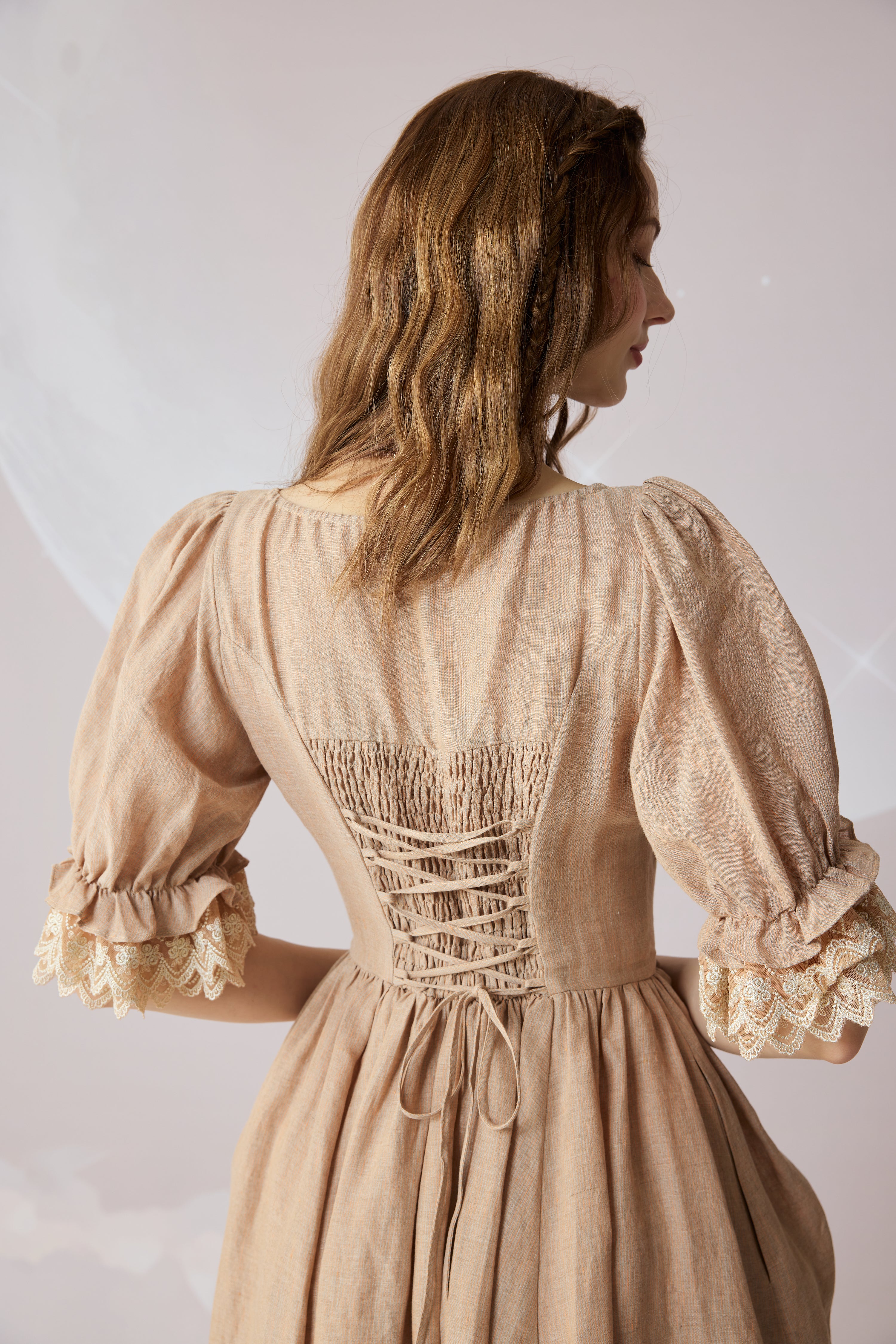 Elowen 27 | Lace Linen dress gown ( 2 way to wear ) - Image 7