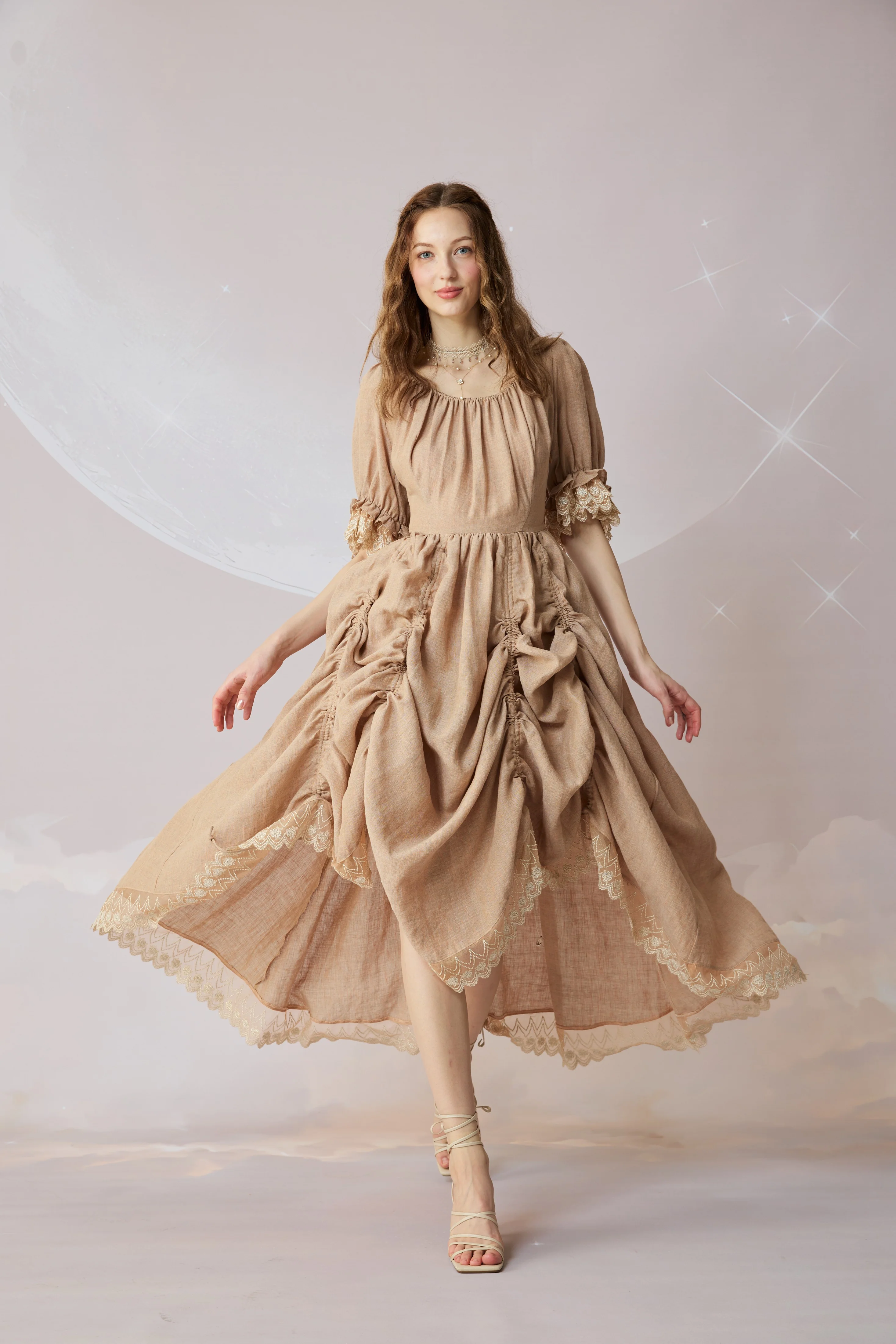 Elowen 27 | Lace Linen dress gown ( 2 way to wear ) - Image 8