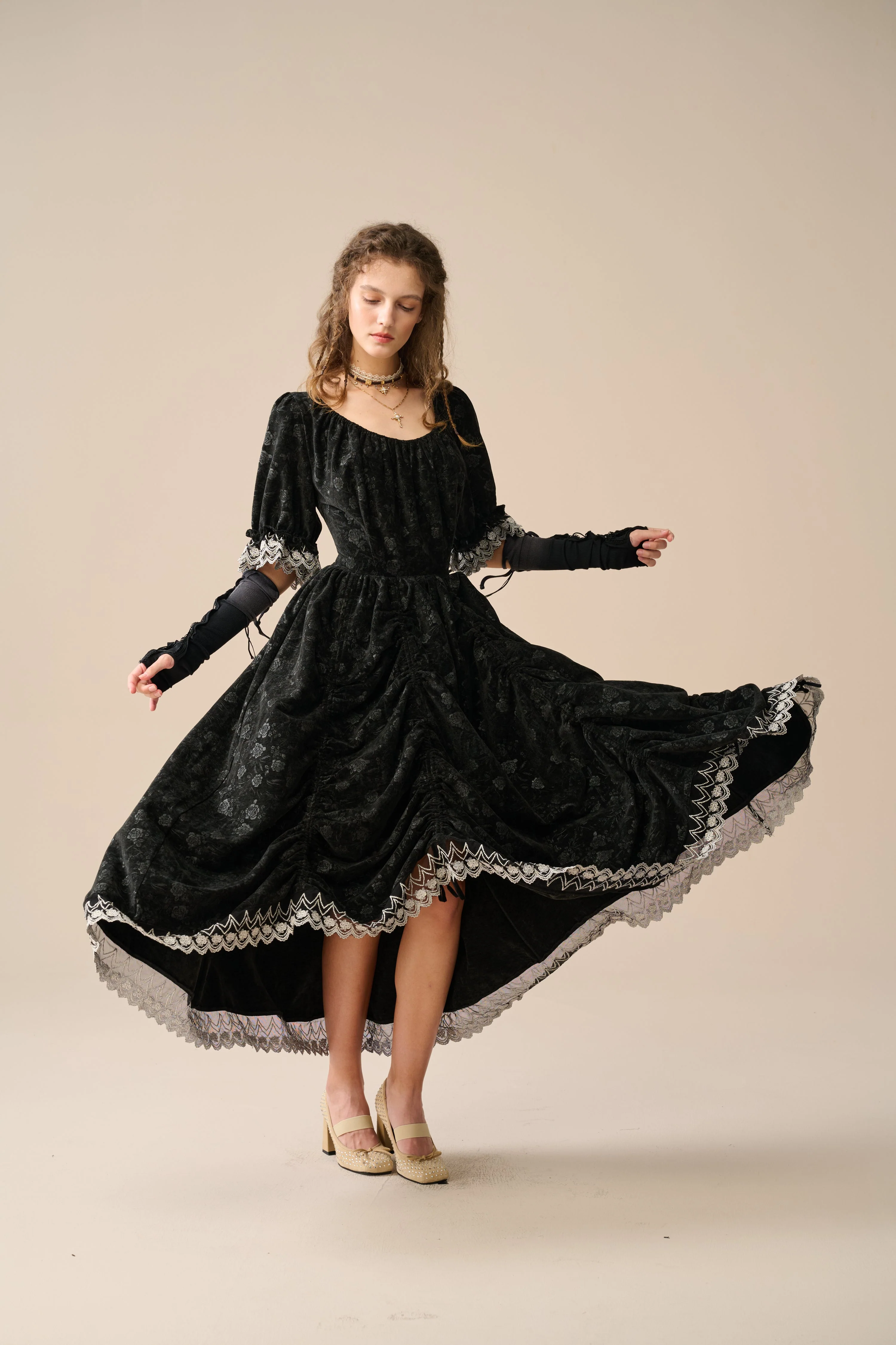 Elowen 27 | Lace velvet dress gown ( 2 way to wear ) - Image 11