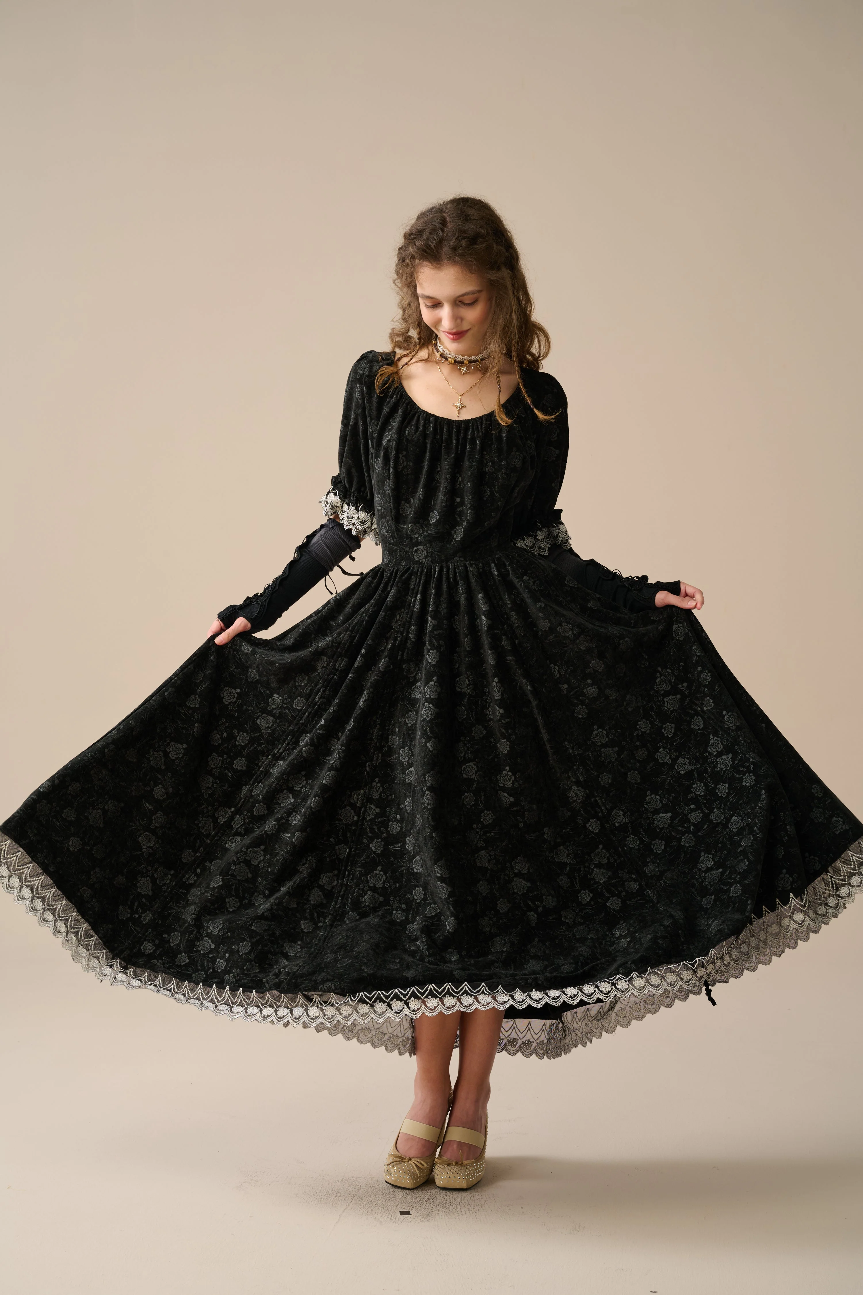 Elowen 27 | Lace velvet dress gown ( 2 way to wear ) - Image 14