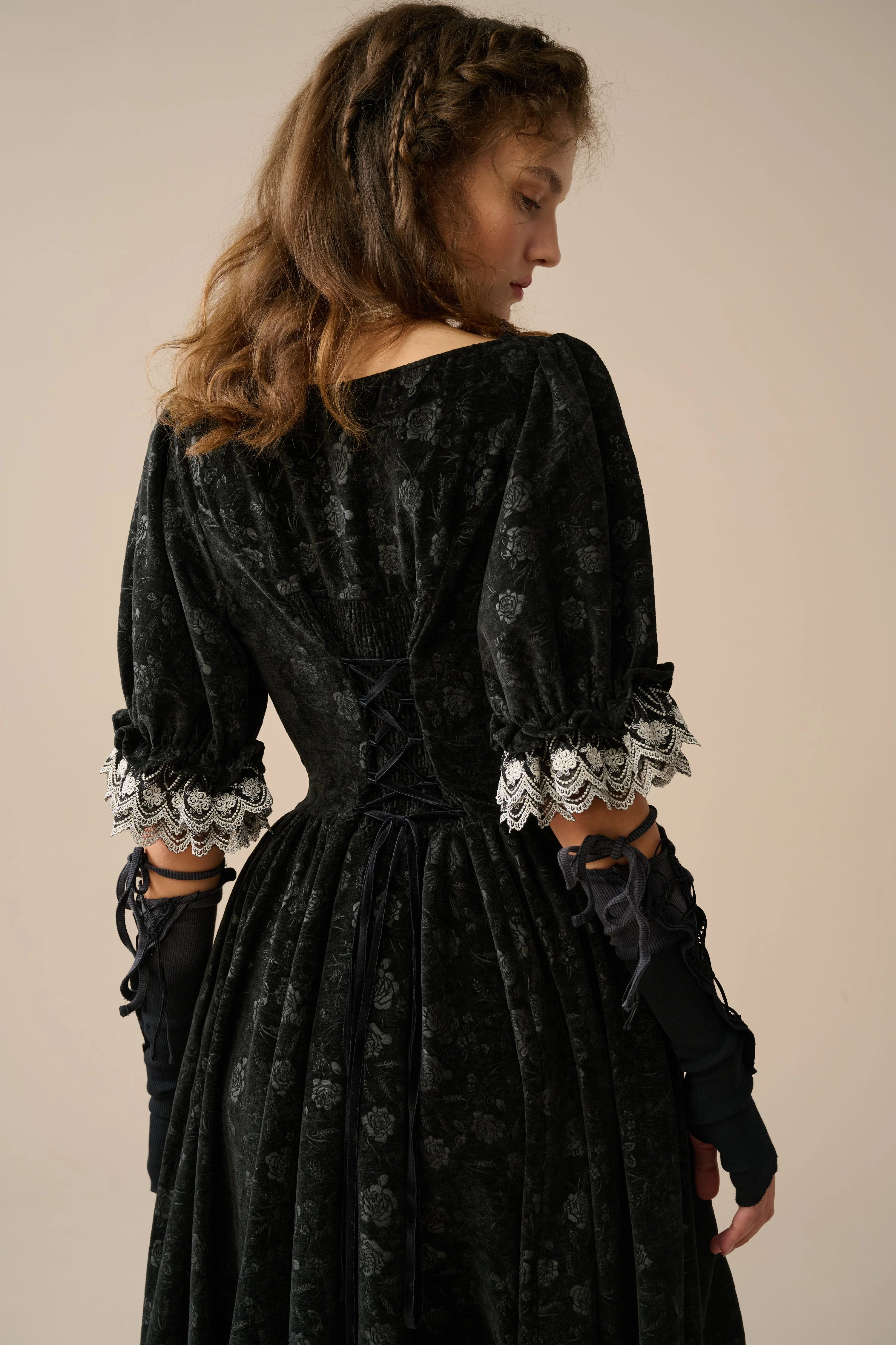 Elowen 27 | Lace velvet dress gown ( 2 way to wear ) - Image 15