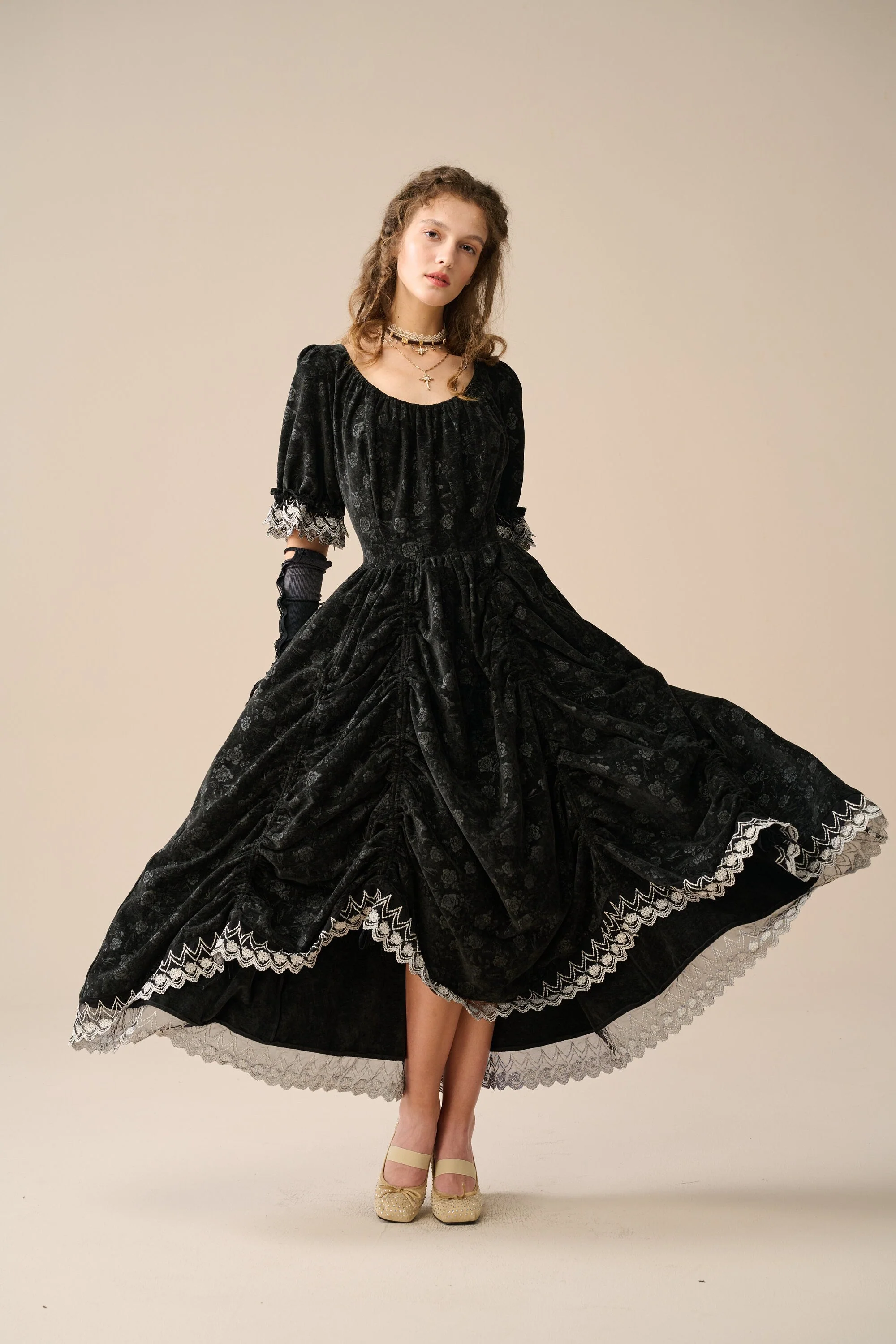 Elowen 27 | Lace velvet dress gown ( 2 way to wear ) - Image 4