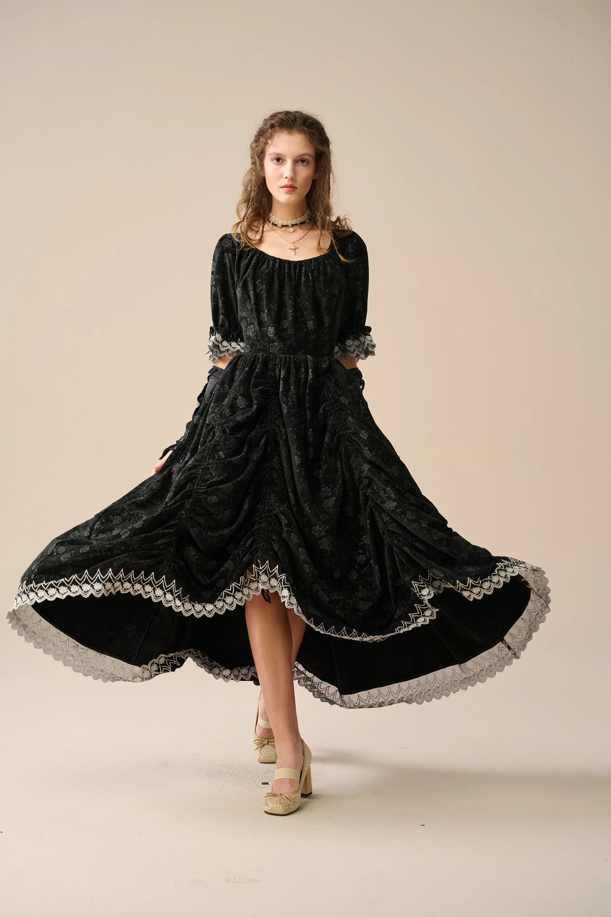 Elowen 27 | Lace velvet dress gown ( 2 way to wear ) - Image 5
