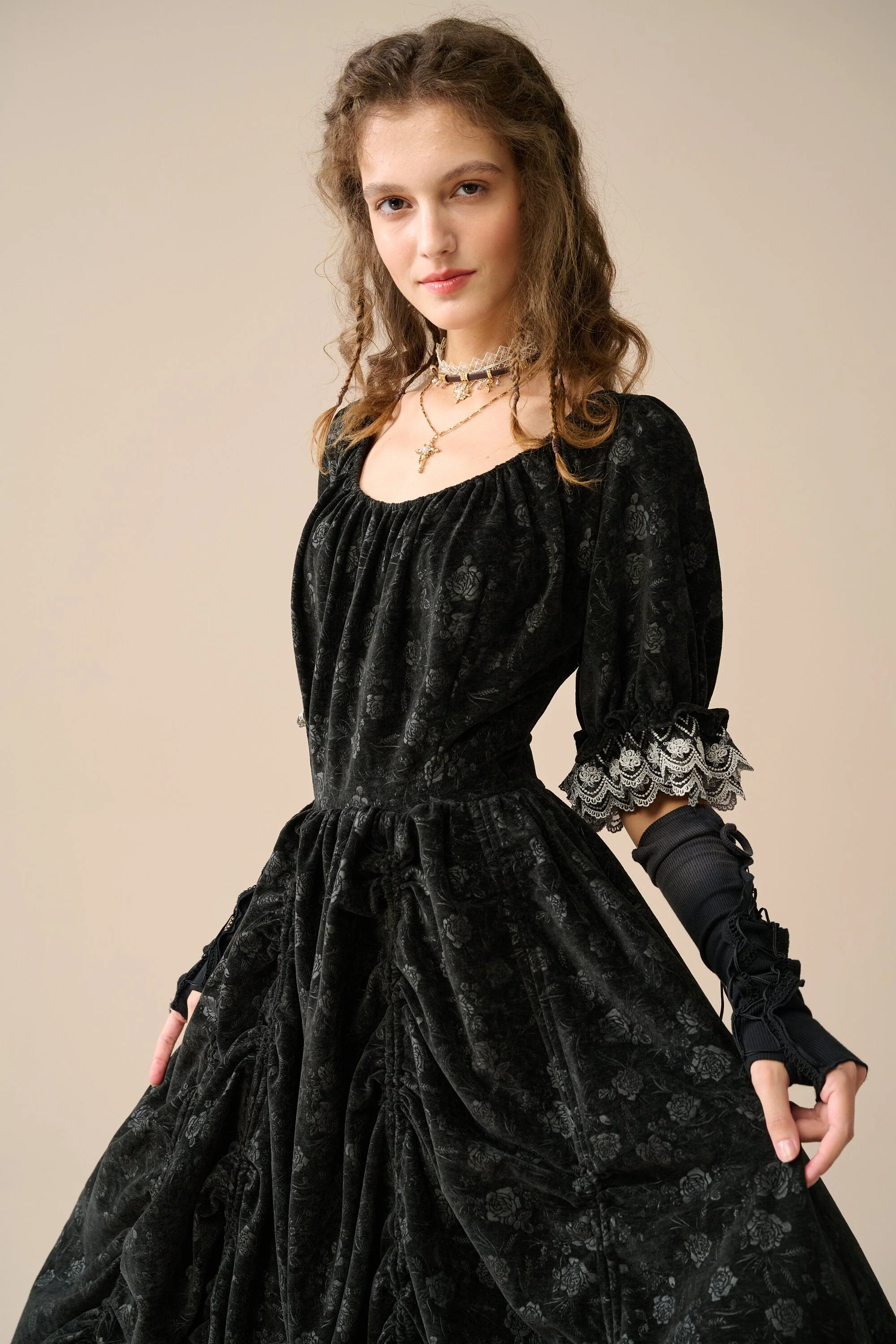 Elowen 27 | Lace velvet dress gown ( 2 way to wear ) - Image 6