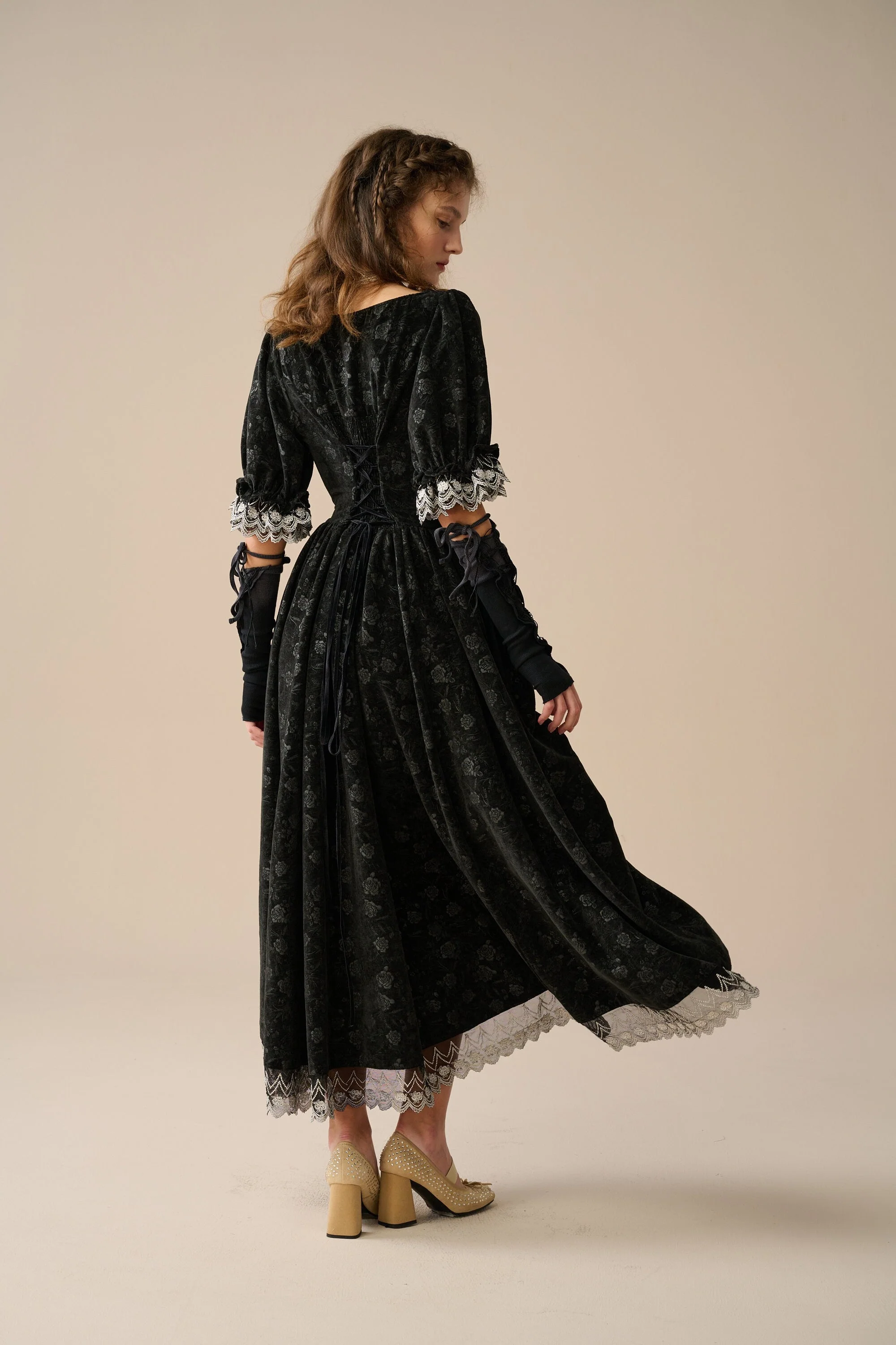 Elowen 27 | Lace velvet dress gown ( 2 way to wear ) - Image 8