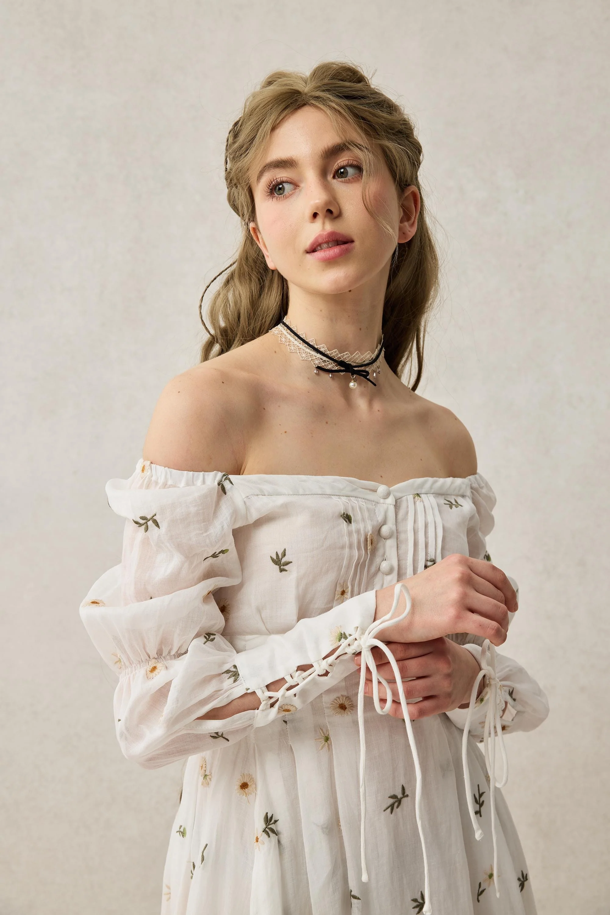 Phoenix 24 | Embroidery Daisy Linen Dress - Image 13