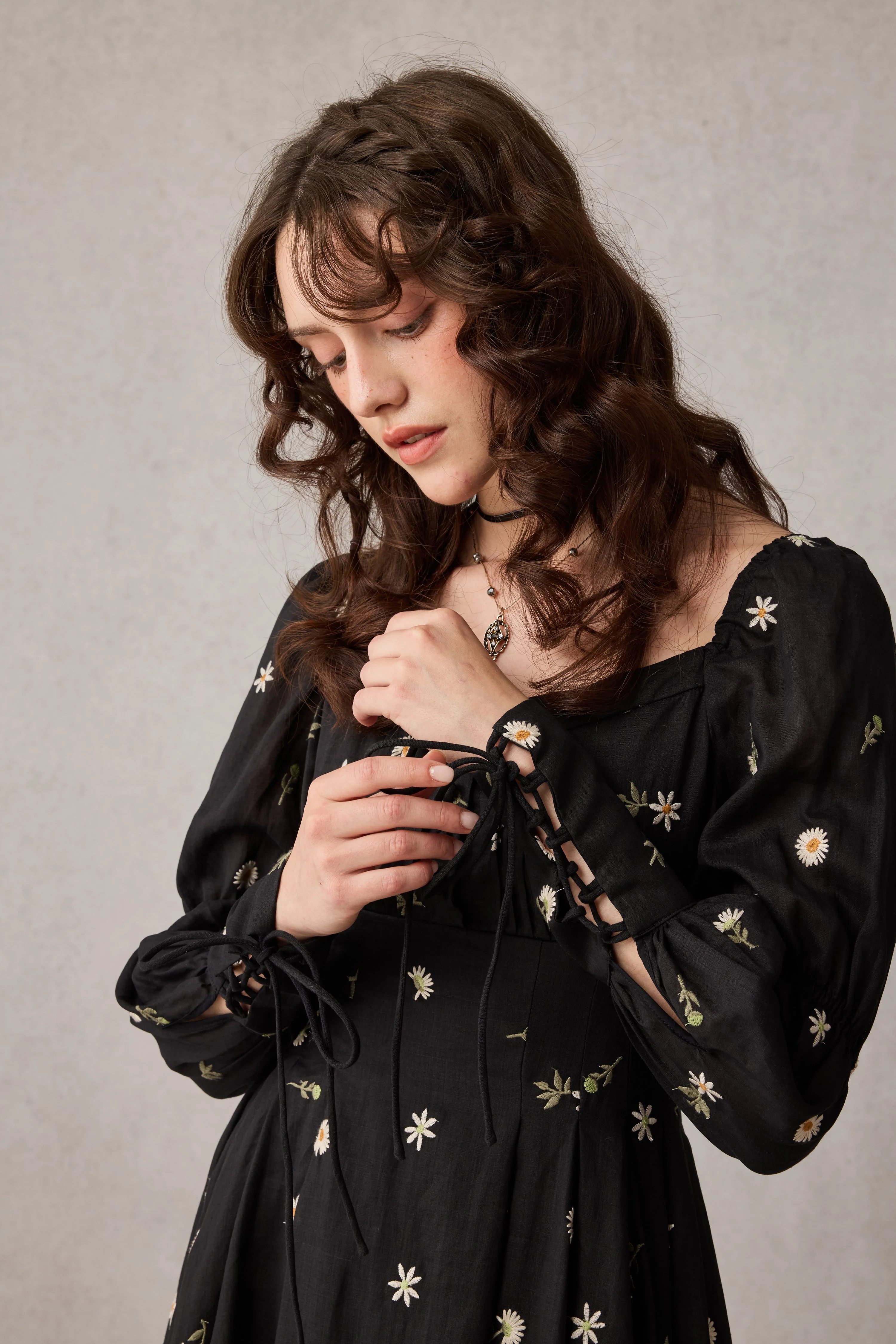 Sakura 21 | Lace-up maxi linen dress - Image 37