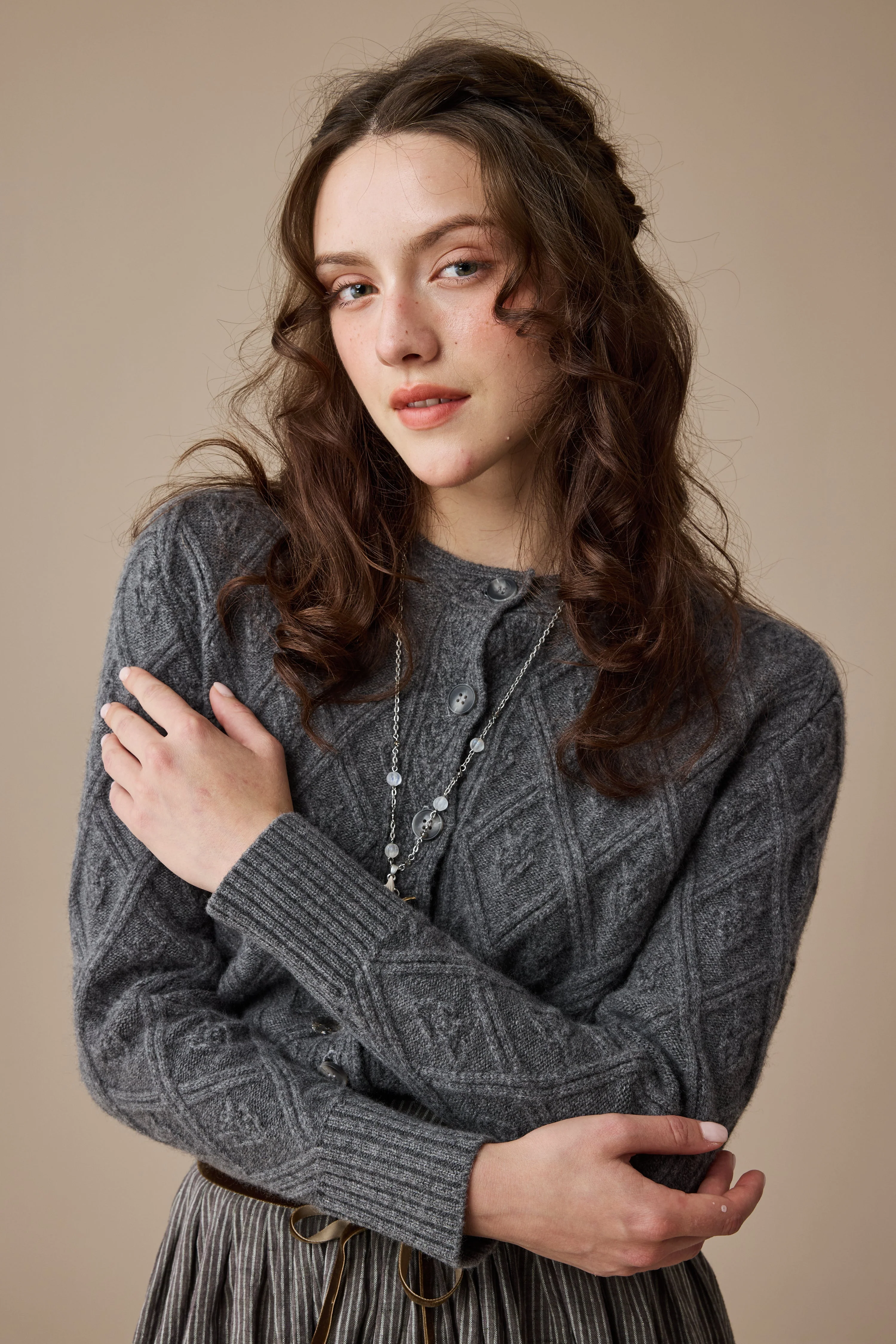 Flurry 17 | 100% Wool Sculptured Knitwear Cardigan - Image 13