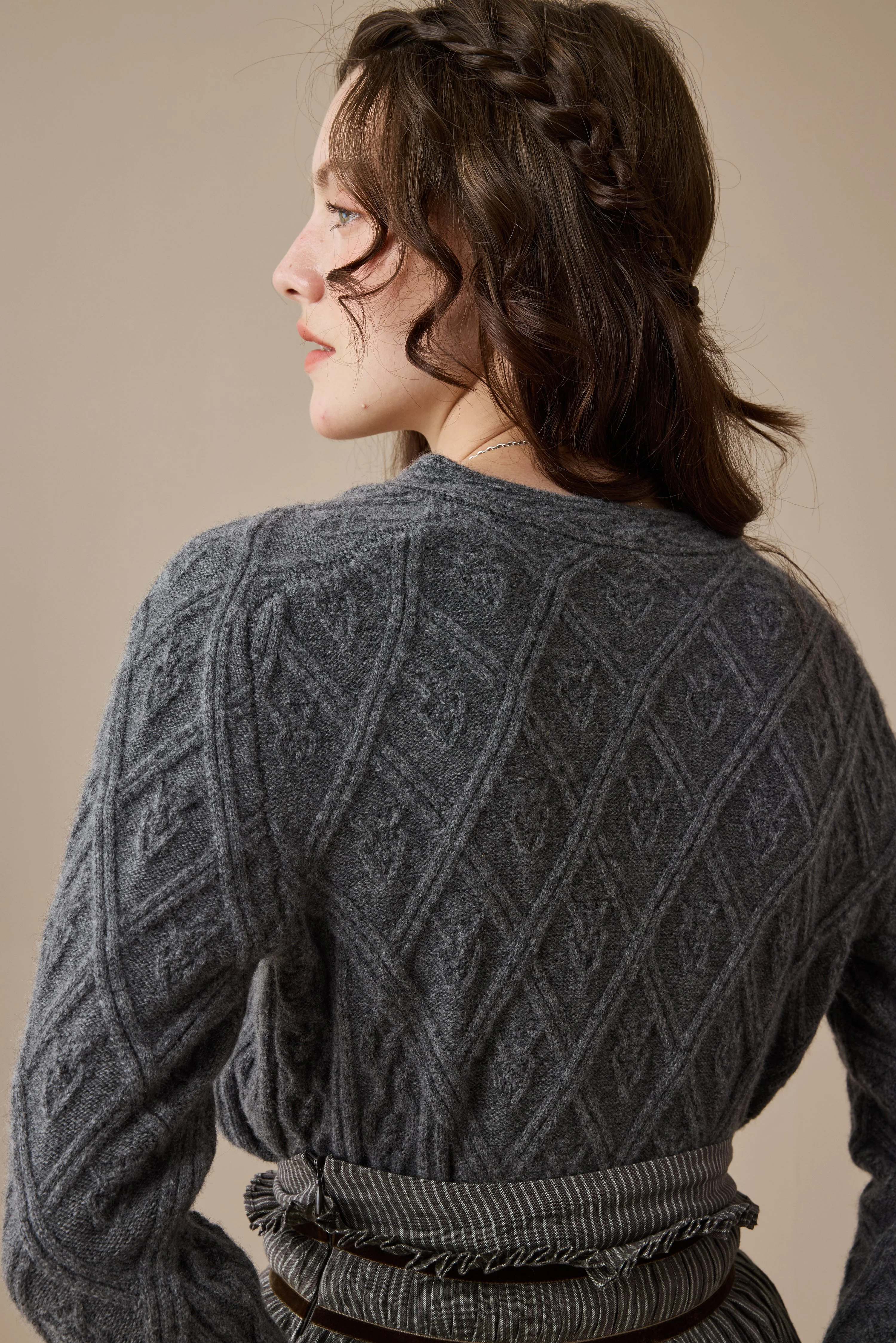 Flurry 17 | 100% Wool Sculptured Knitwear Cardigan - Image 9