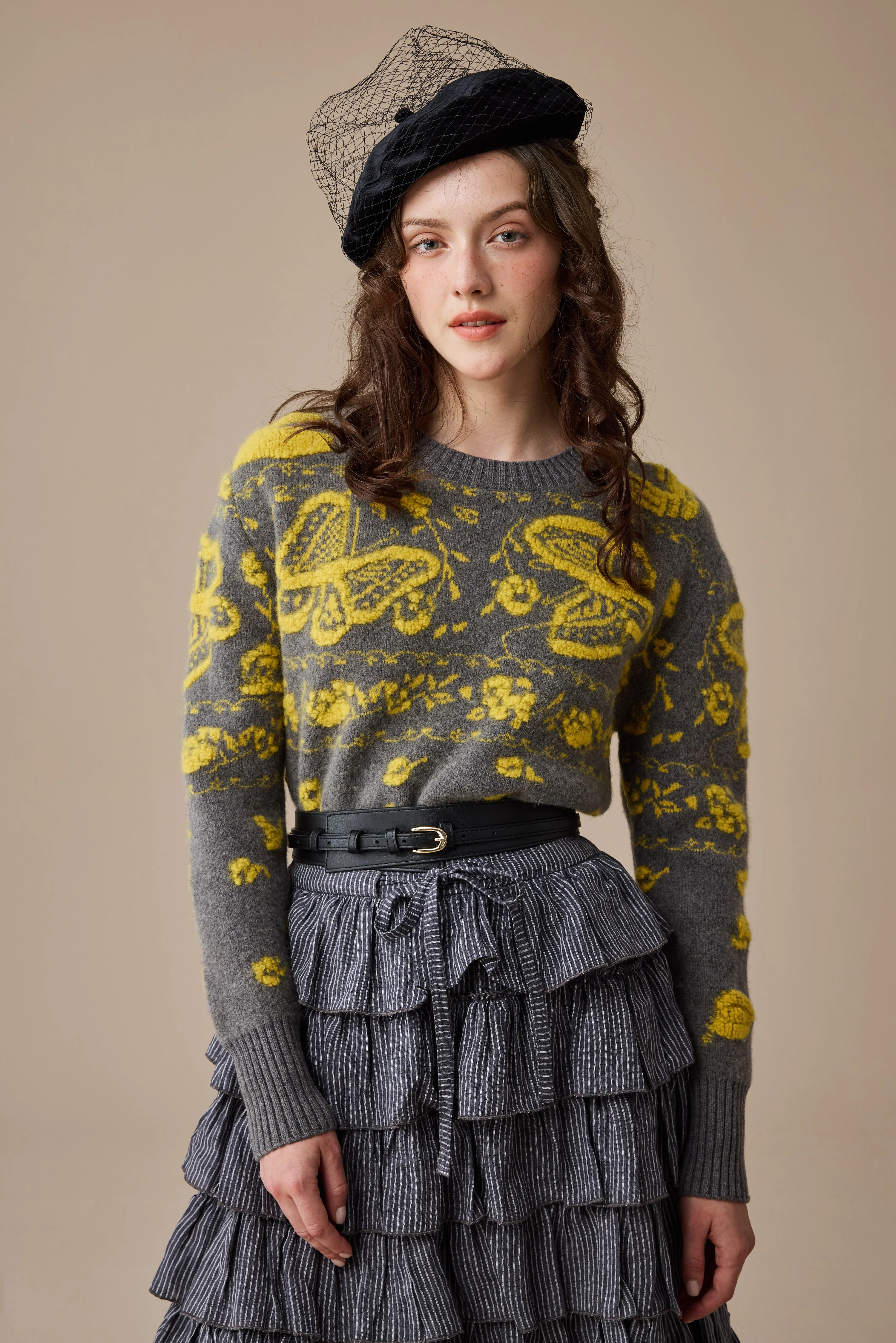 Nutcracker 24 |100% Wool Floral Jumper Sweater - Image 10