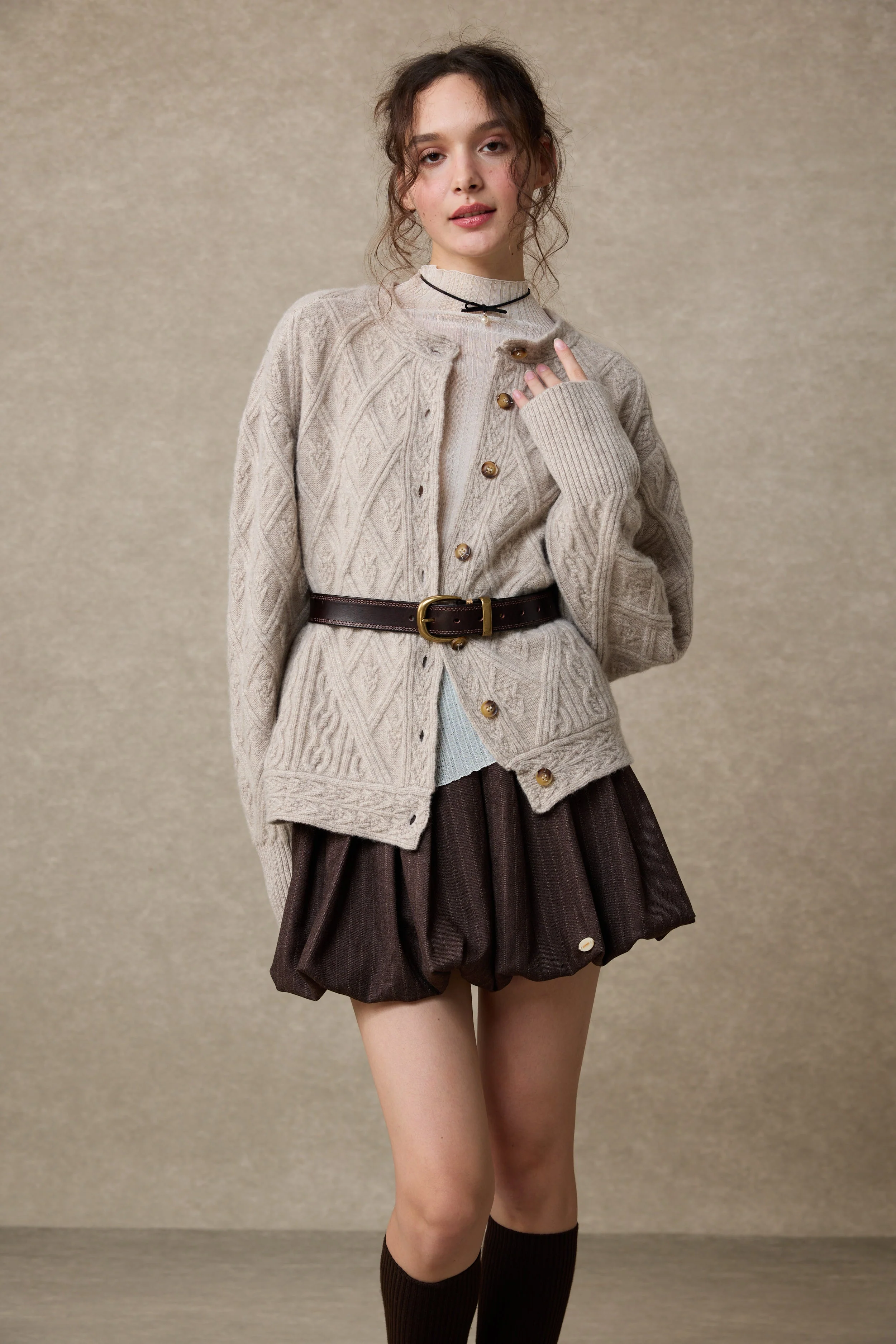 Flurry 17 | 100% Wool Sculptured Knitwear Cardigan - Image 33