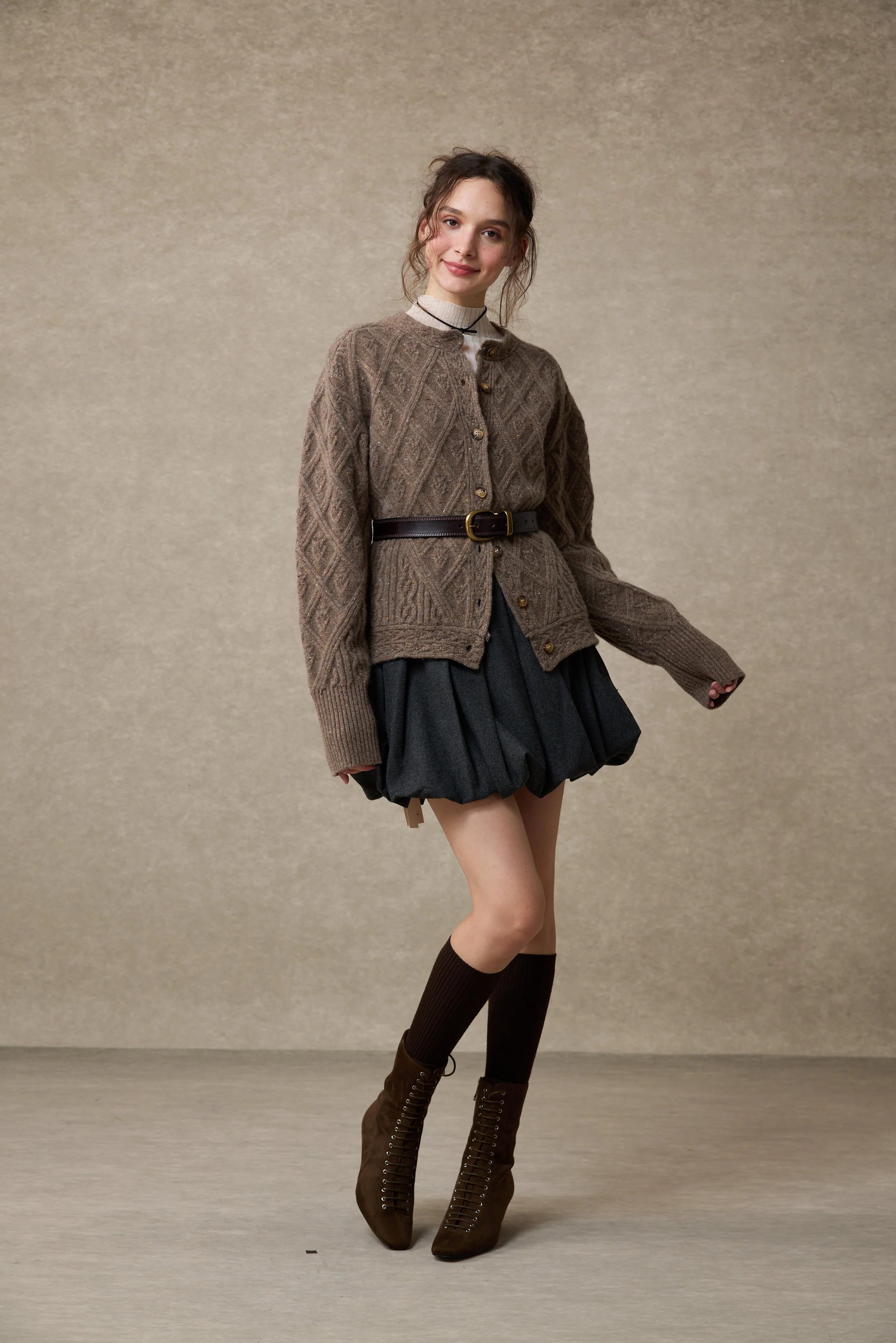 Flurry 17 | 100% Wool Sculptured Knitwear Cardigan - Image 31