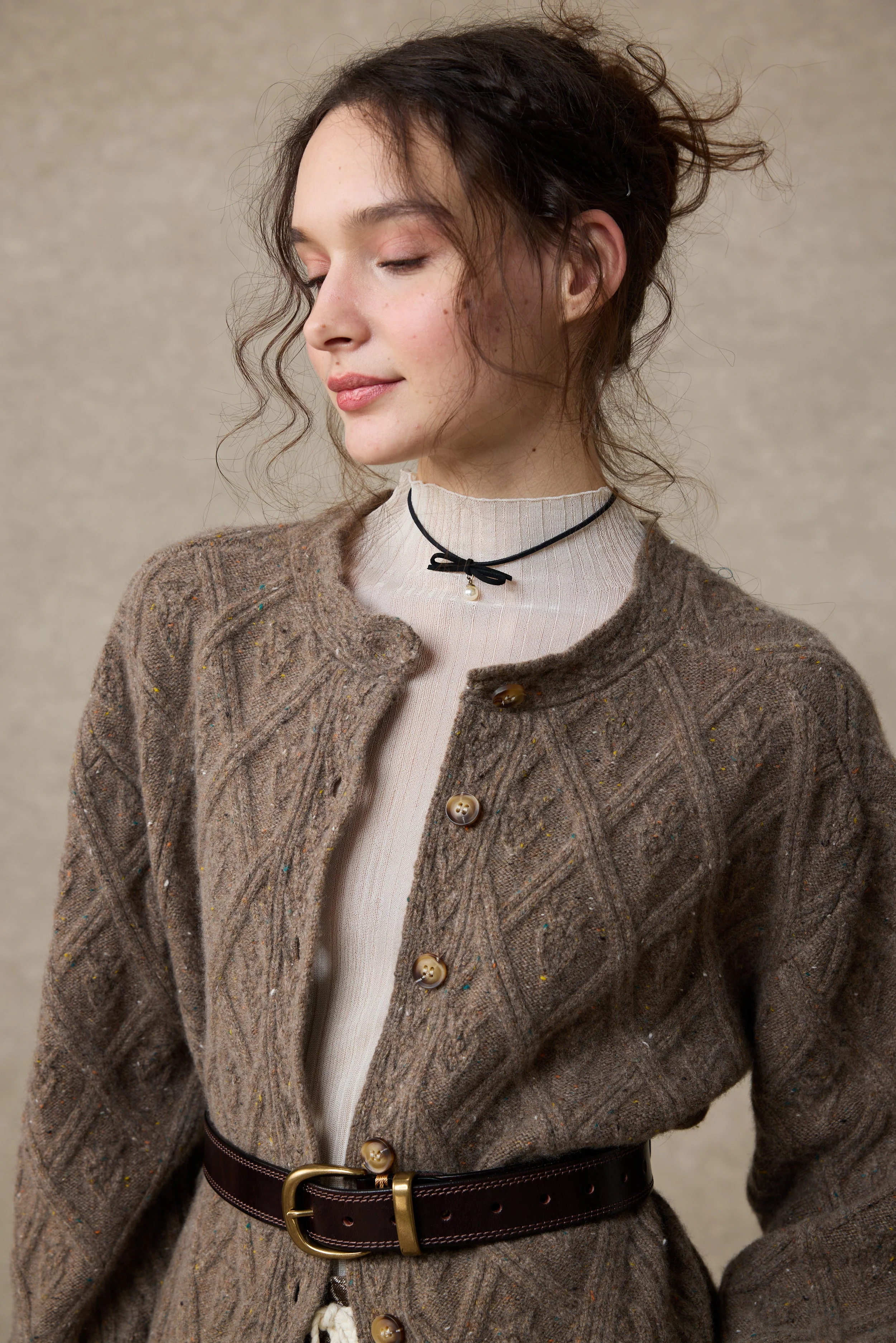 Flurry 17 | 100% Wool Sculptured Knitwear Cardigan - Image 29
