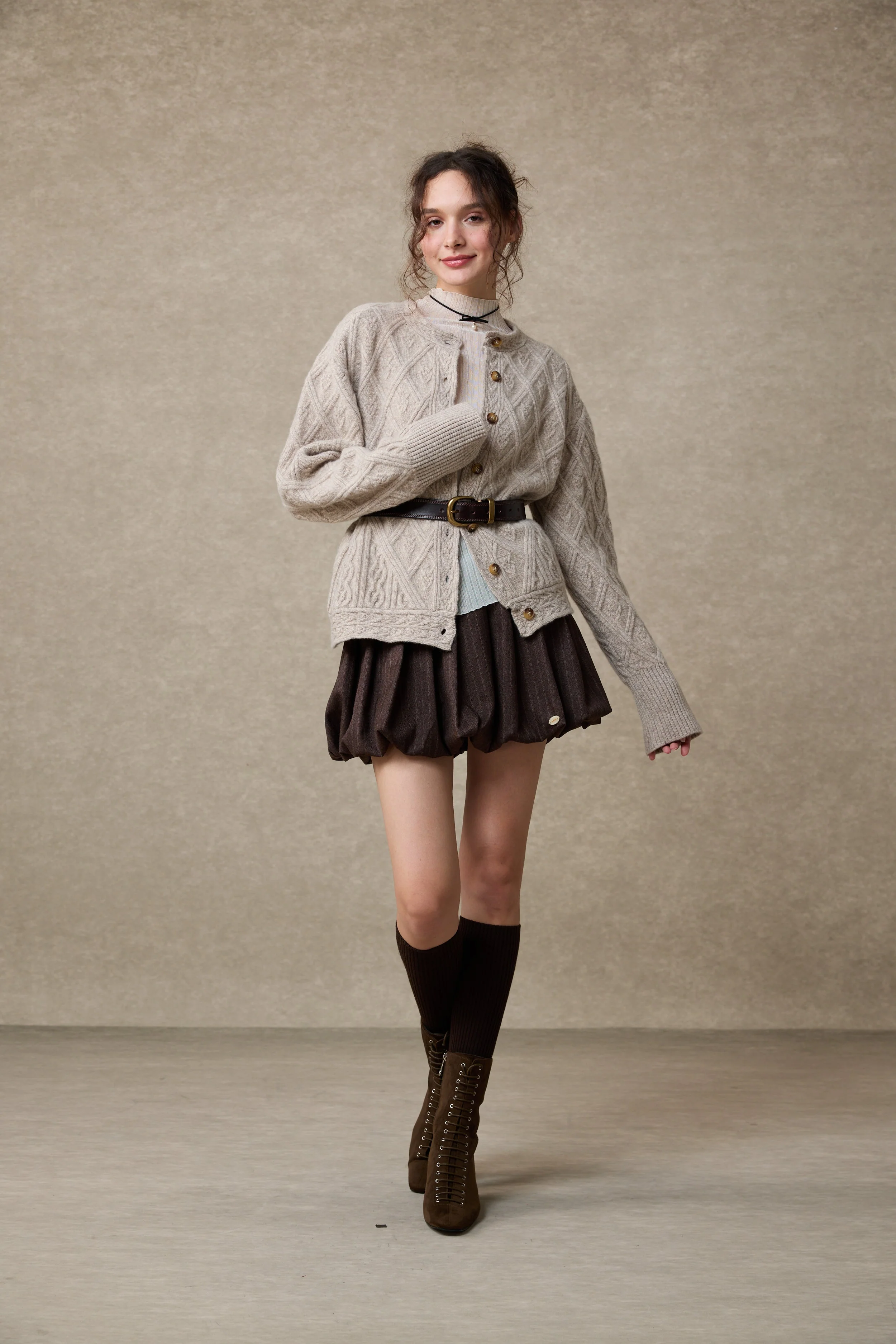 Flurry 17 | 100% Wool Sculptured Knitwear Cardigan - Image 4