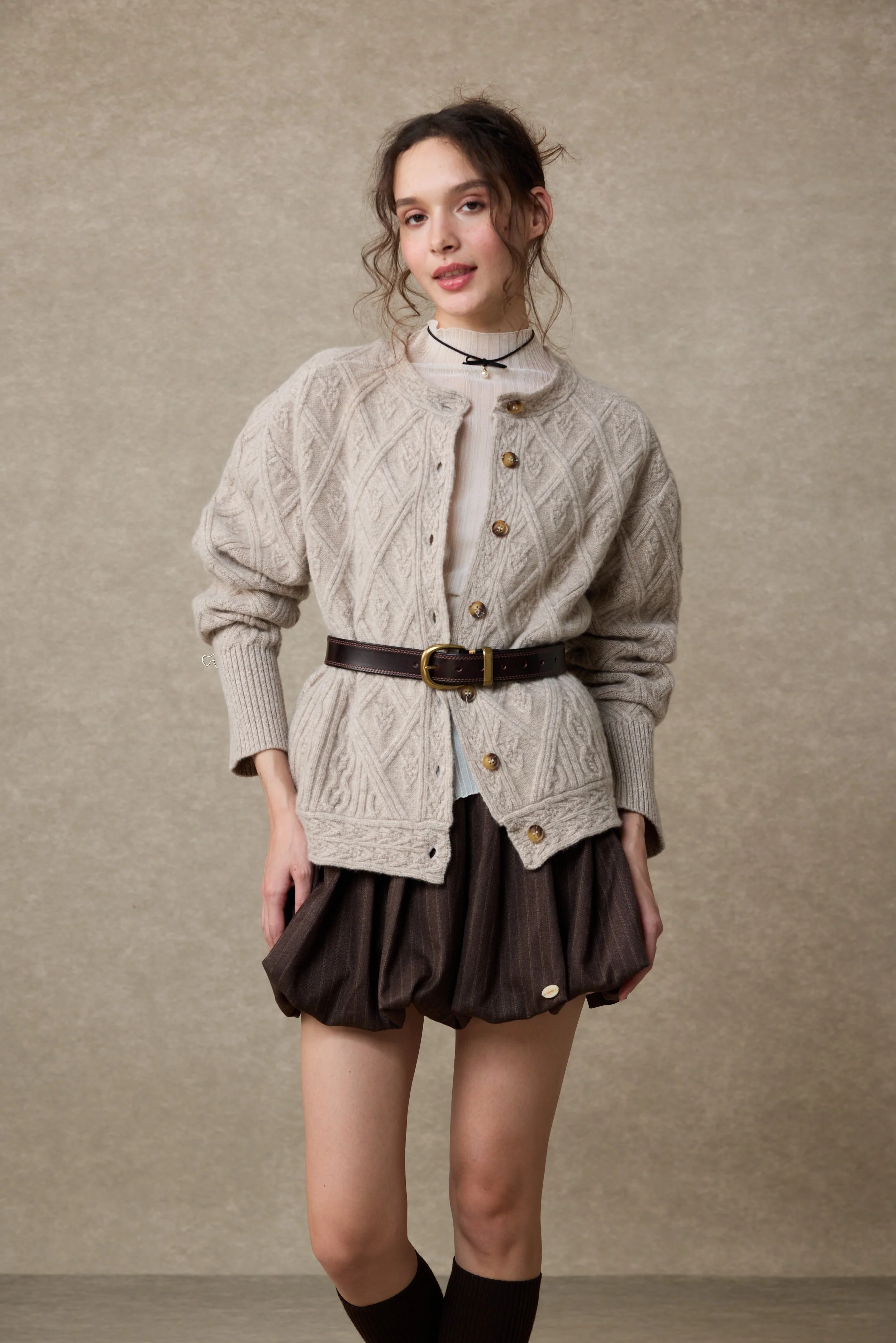 Flurry 17 | 100% Wool Sculptured Knitwear Cardigan - Image 5