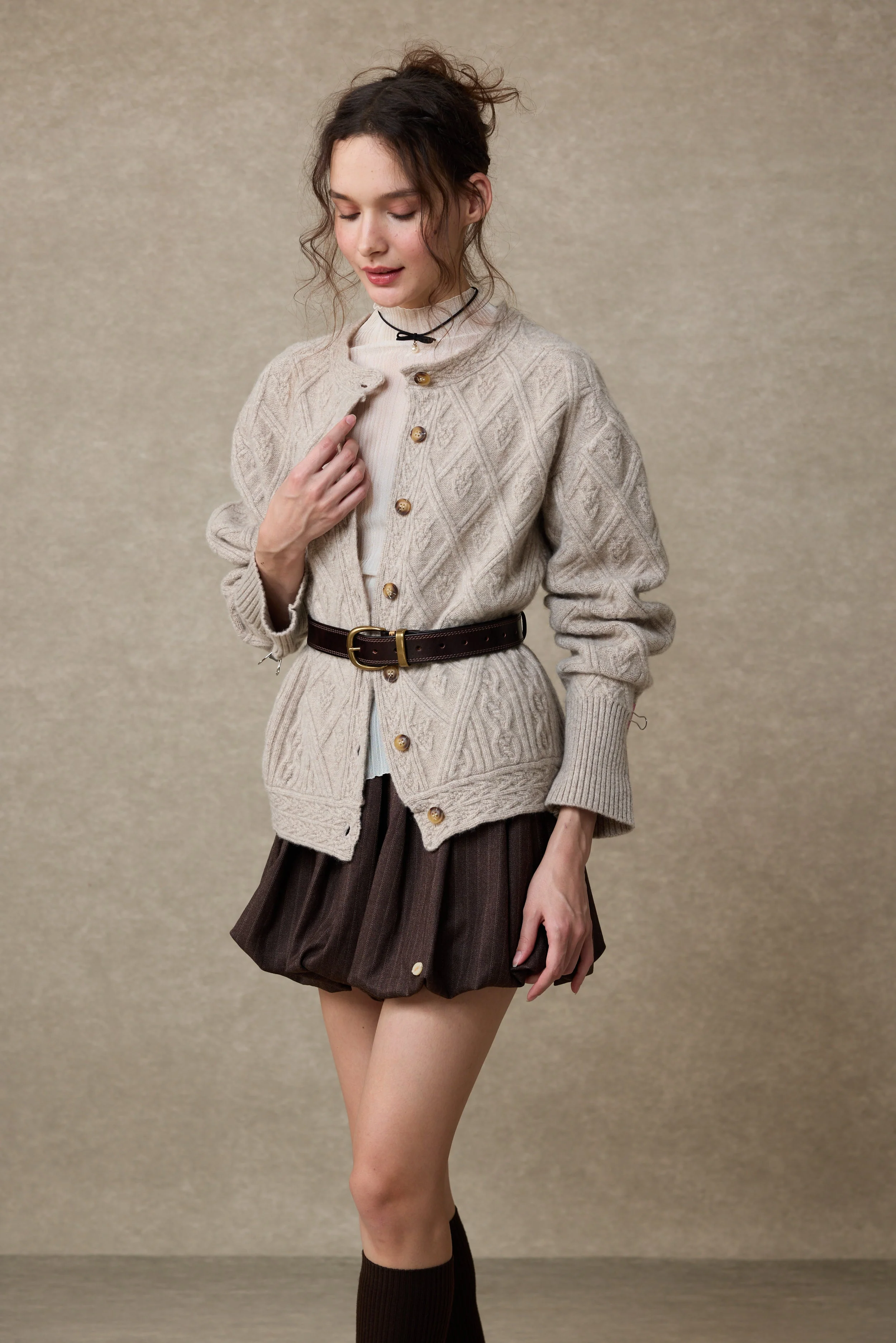 Flurry 17 | 100% Wool Sculptured Knitwear Cardigan - Image 6