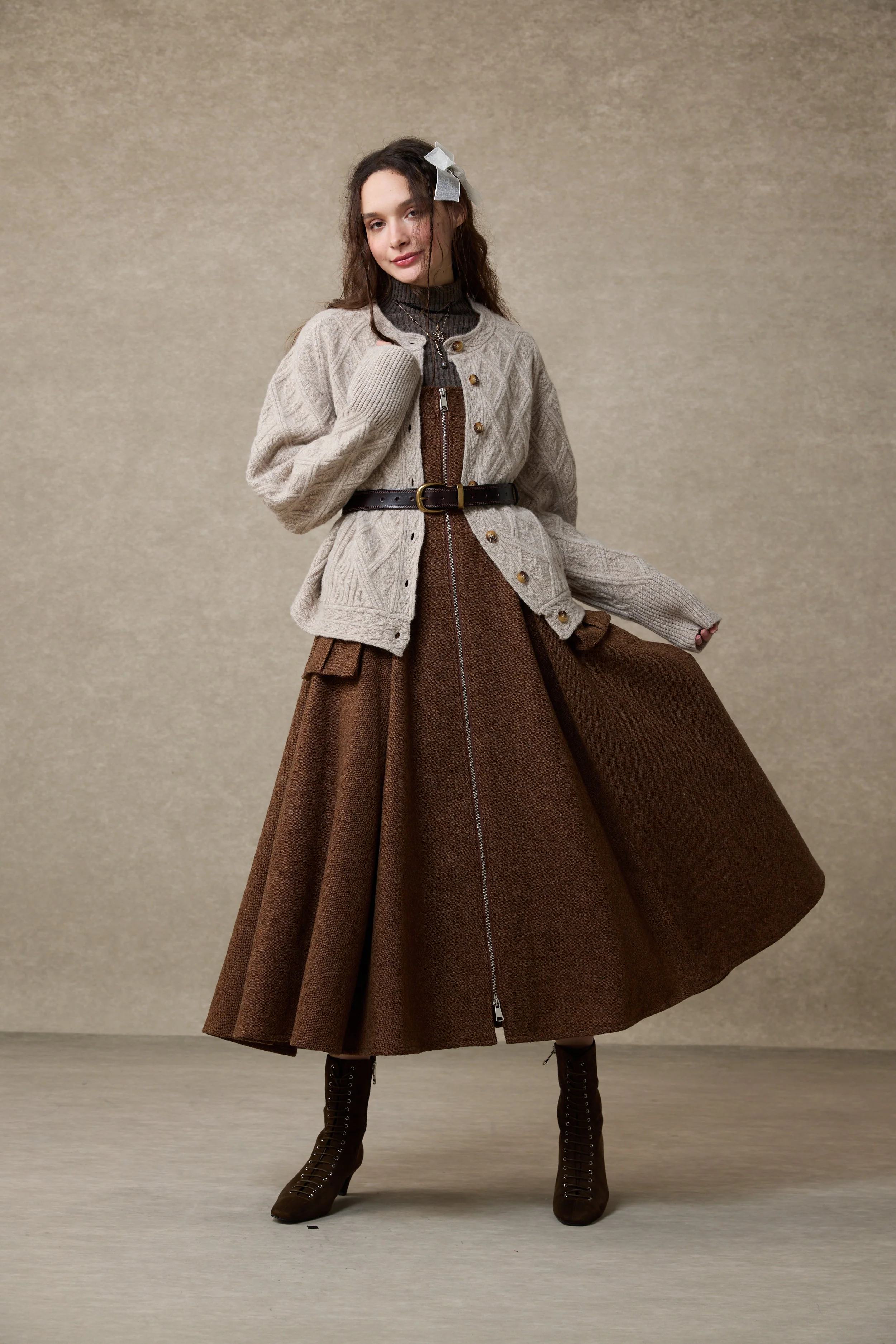 Flurry 17 | 100% Wool Sculptured Knitwear Cardigan - Image 8