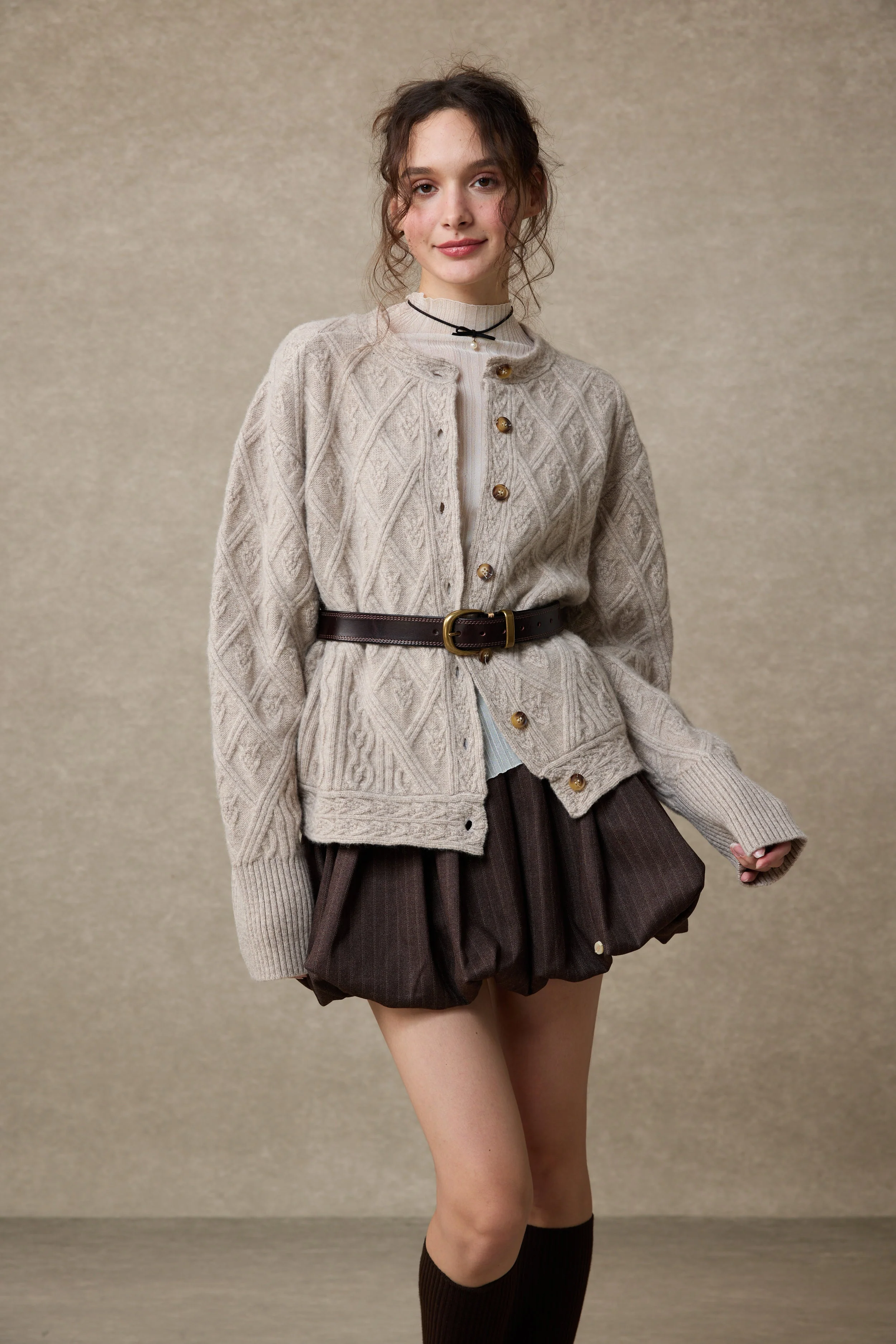 Flurry 17 | 100% Wool Sculptured Knitwear Cardigan - Image 9