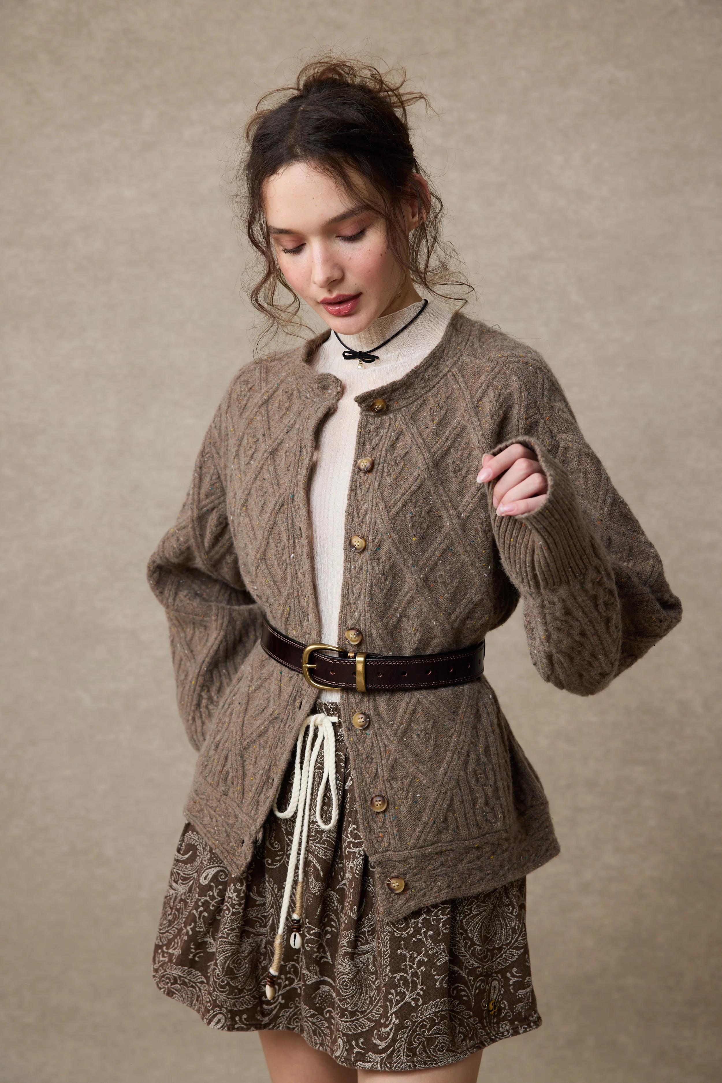 Flurry 17 | 100% Wool Sculptured Knitwear Cardigan - Image 12